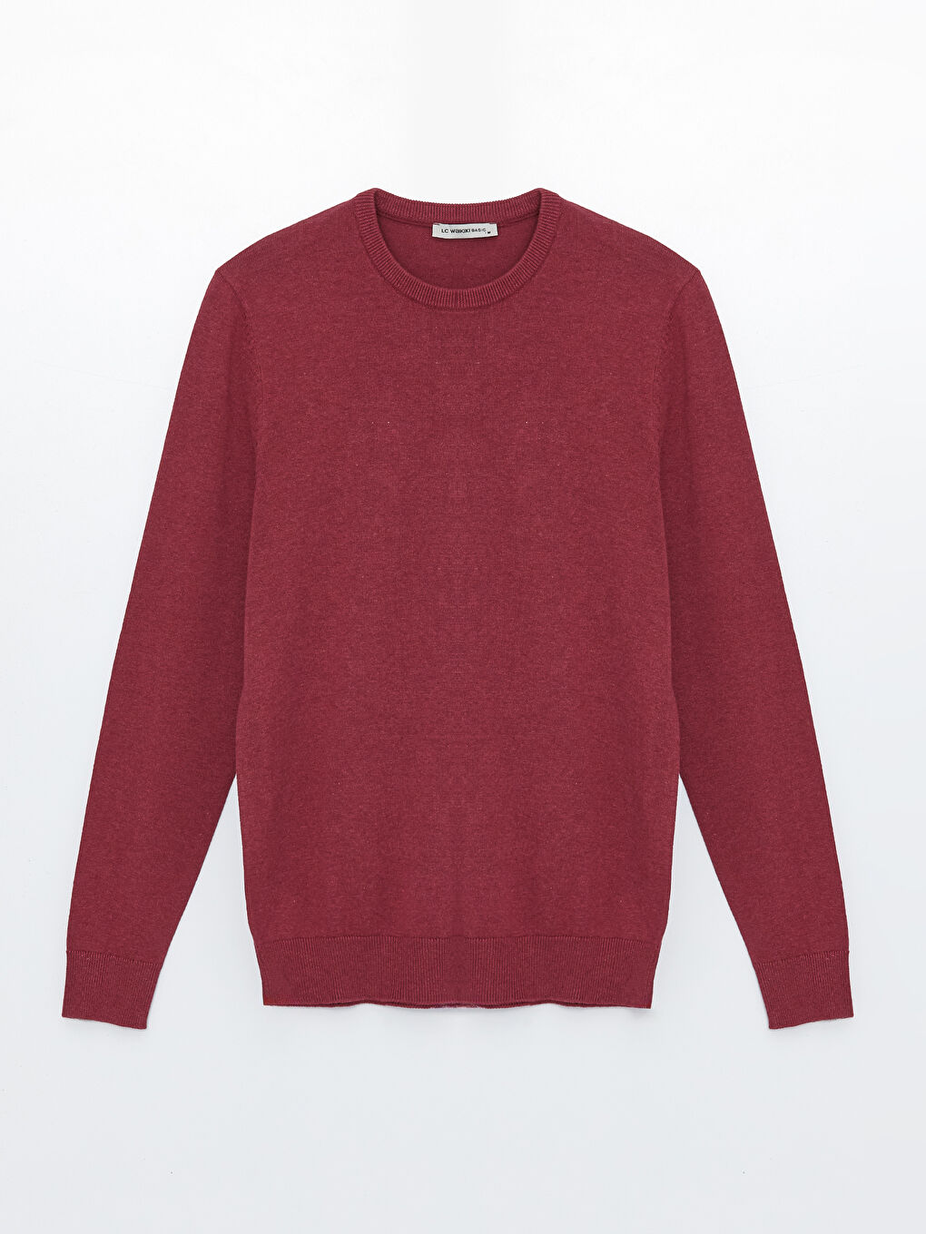 Crew Neck Long Sleeve Men's Tricot Sweater -W42146Z8-LCF