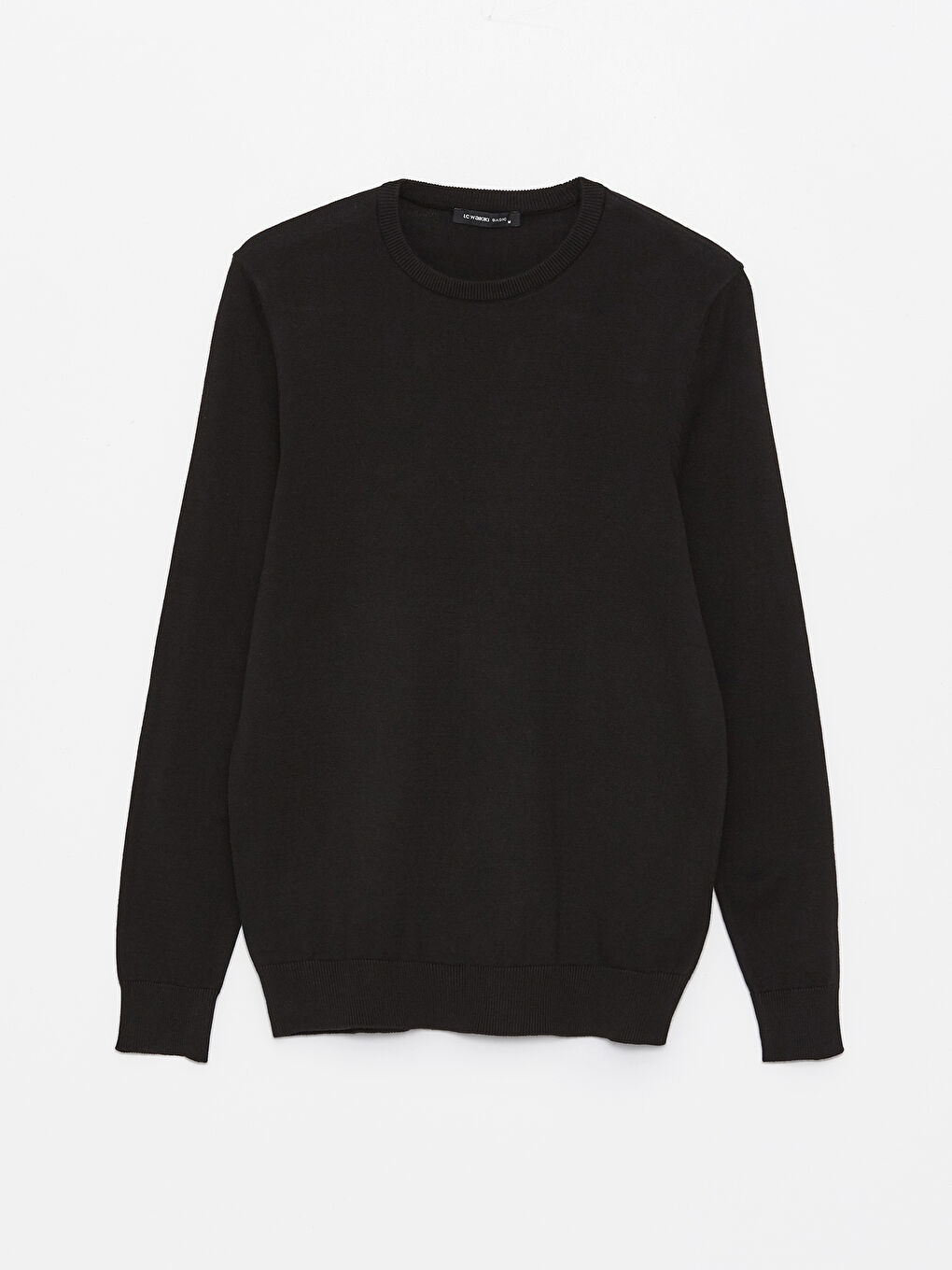 Crew Neck Long Sleeve Men's Tricot Sweater -W42146Z8-CVL