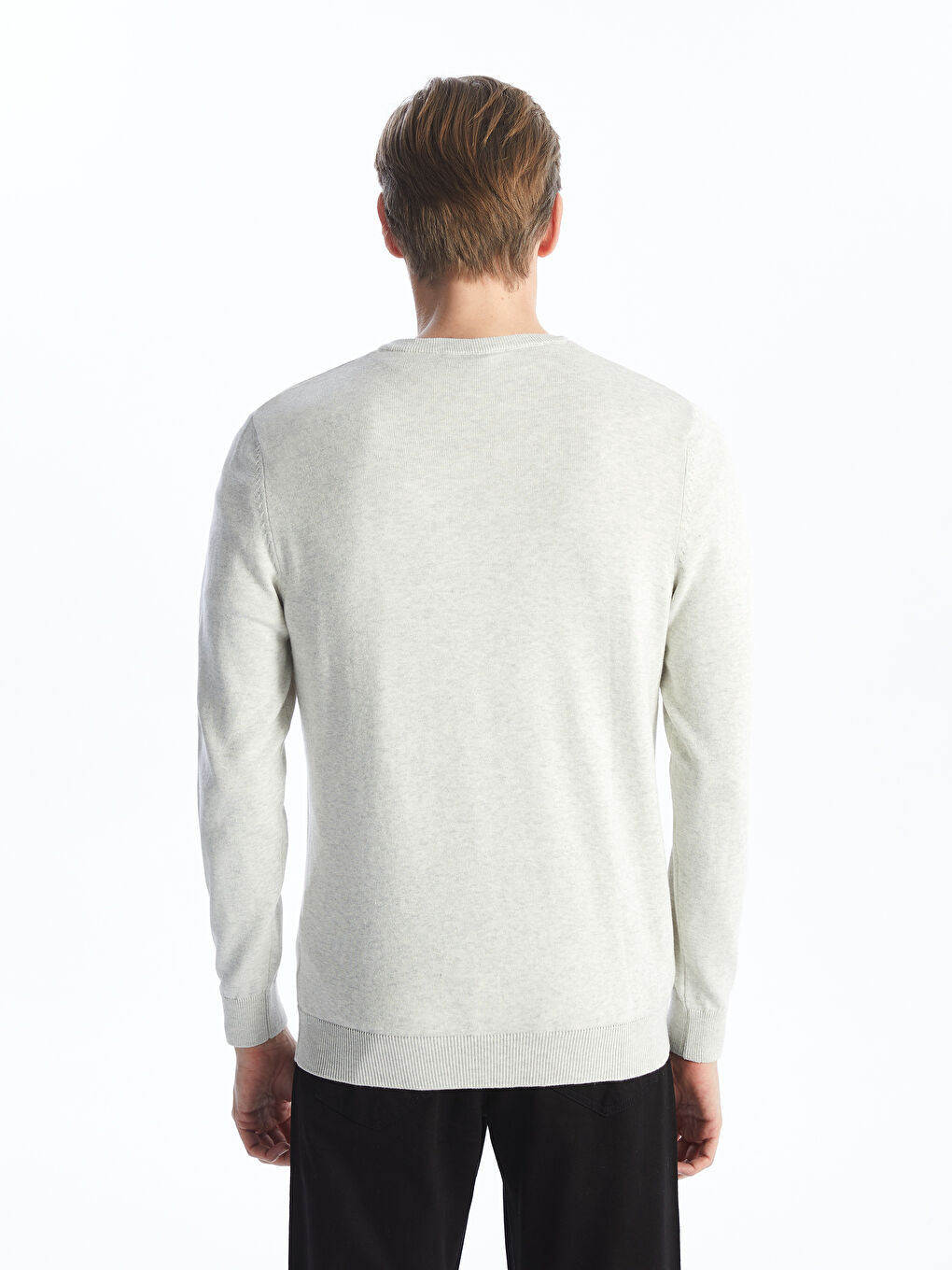 V Neck Long Sleeve Men's Knitwear Sweater-3