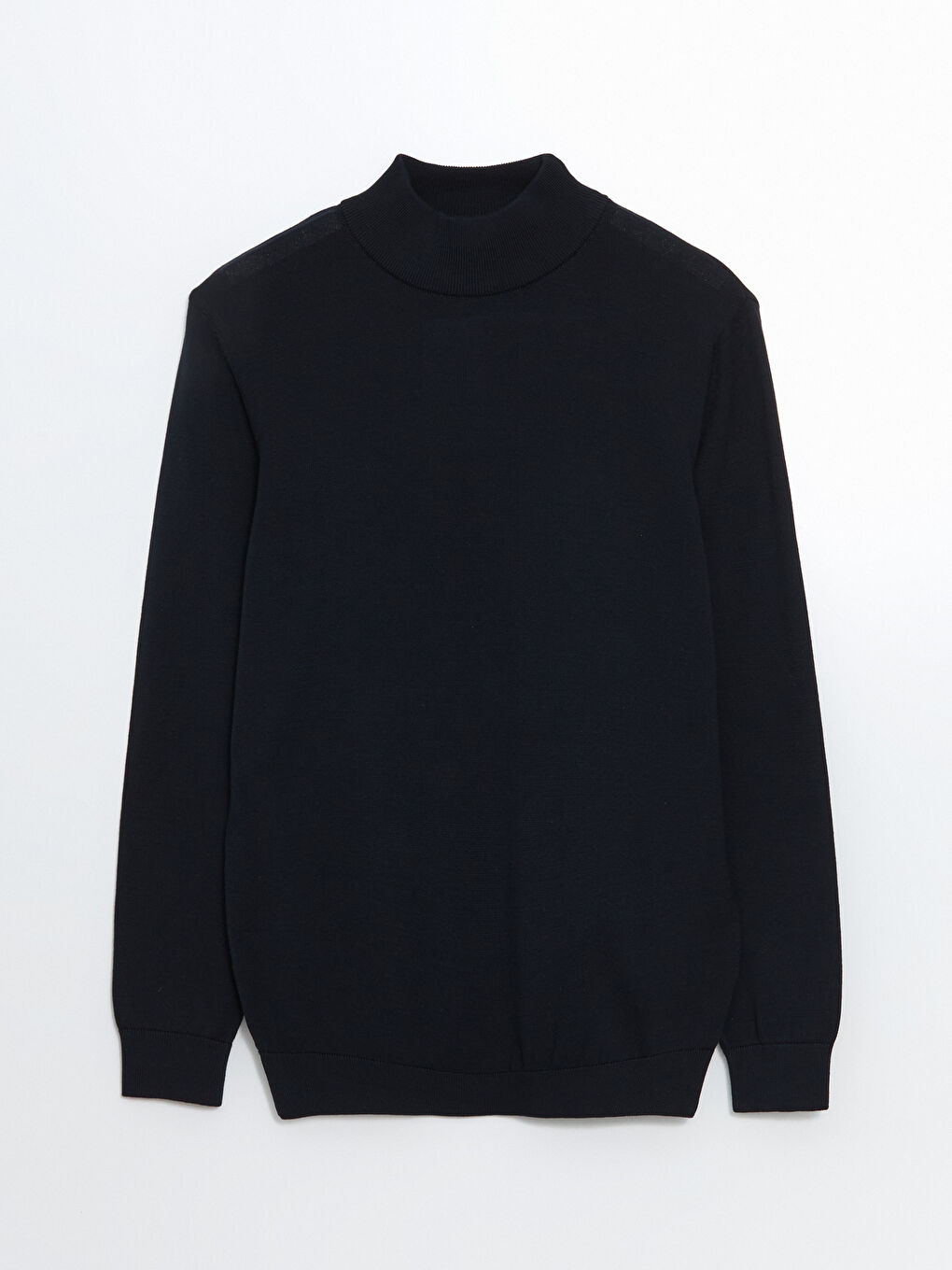 Lacivert Yarım Balıkçı Yaka Uzun Kollu Erkek Triko Kazak-4