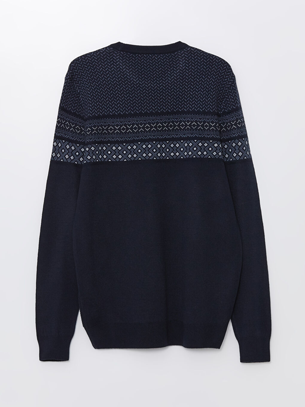 Crew Neck Long Sleeve Men's Tricot Sweater -W42154Z8-RFH
