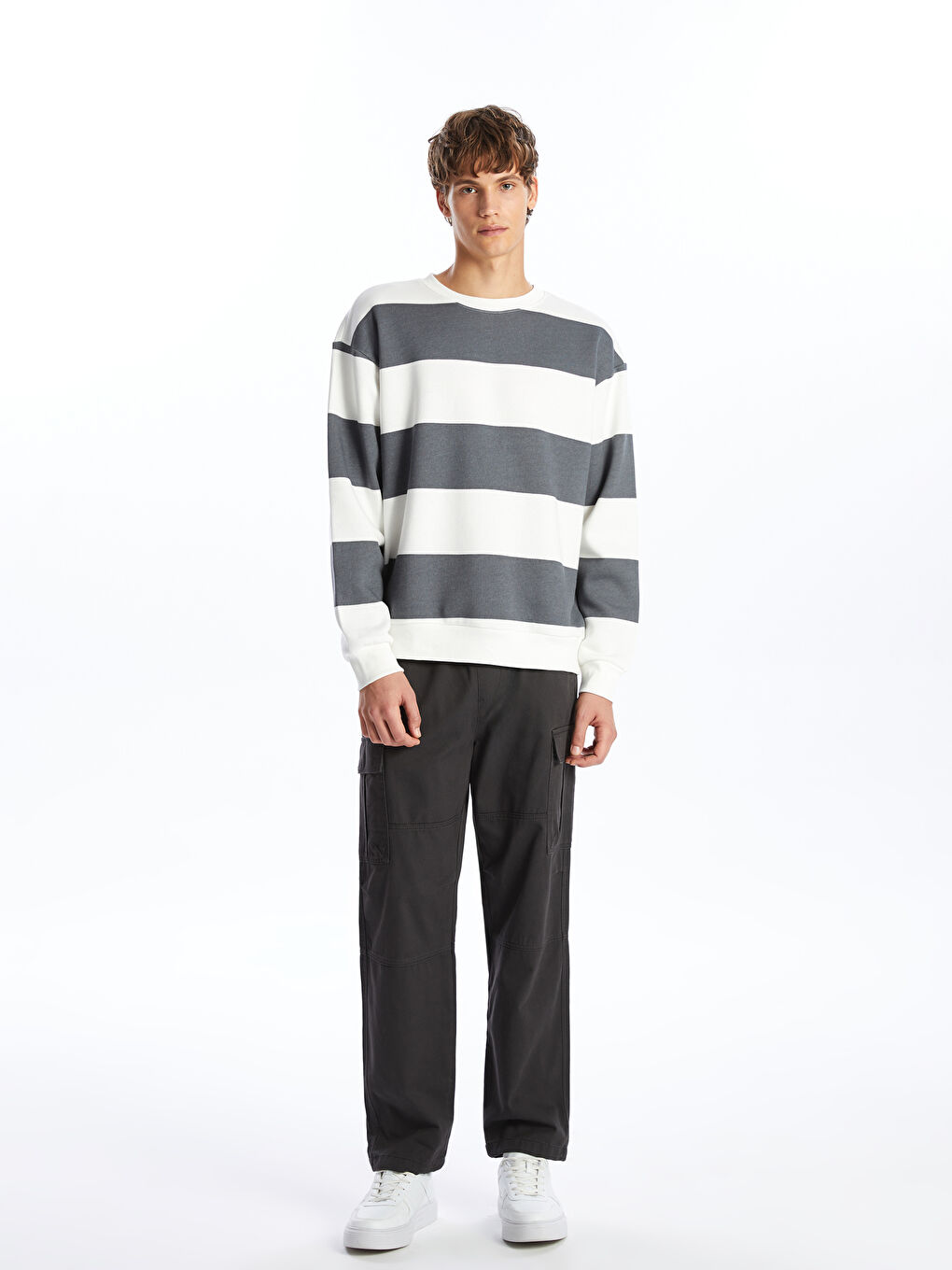 XSIDE Relaxed Fit Twill Men's Cargo Trousers -W42240Z8-SEH