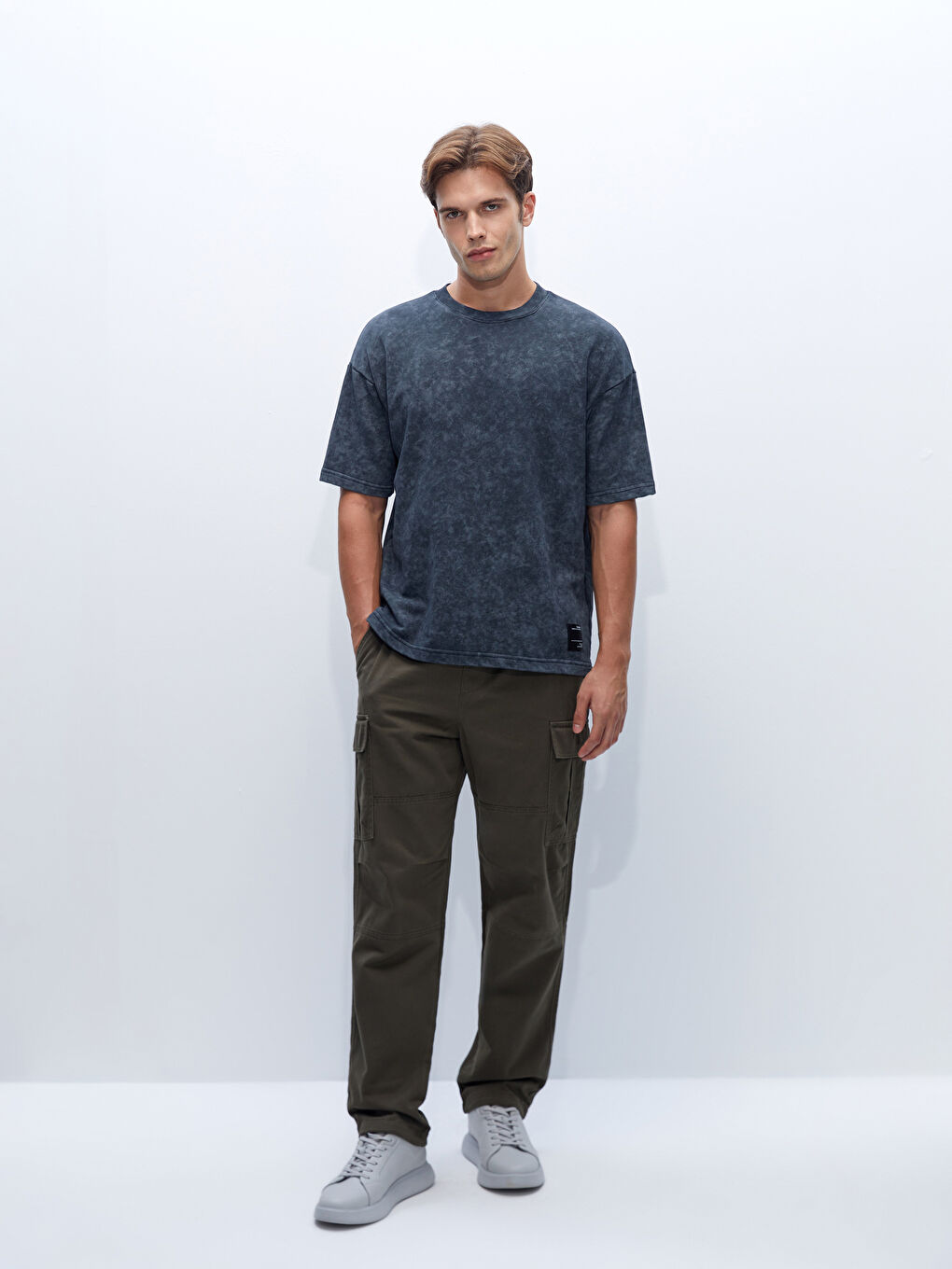 XSIDE Relaxed Fit Twill Men's Cargo Trousers -W42240Z8-SEM