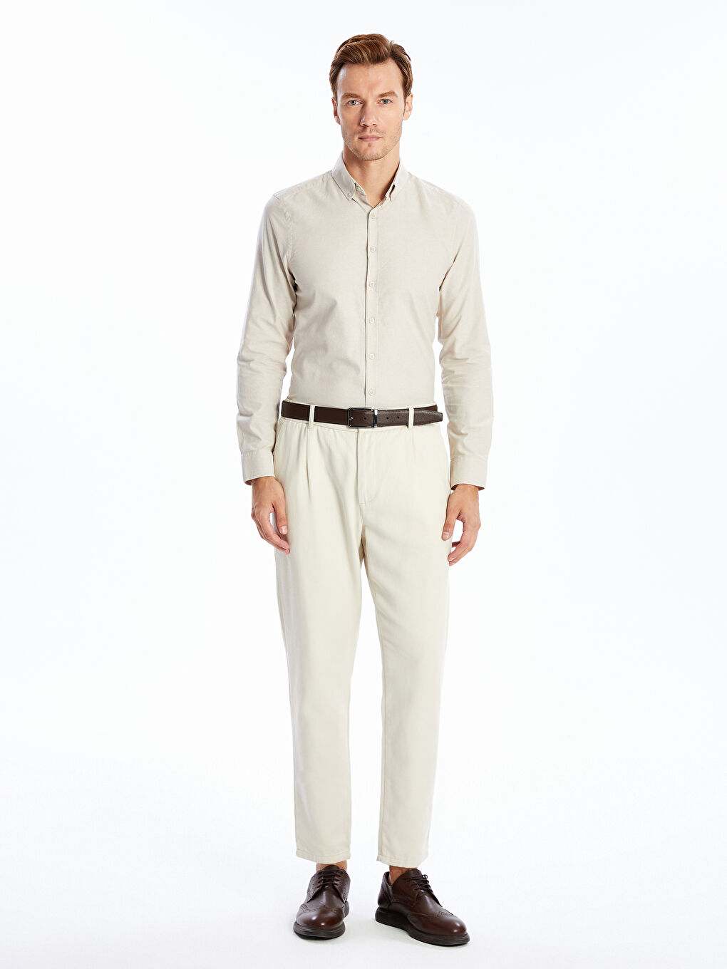 LCWAIKIKI Classic Slim Fit Long Sleeve Oxford Men's Shirt -W42247Z8-CR8