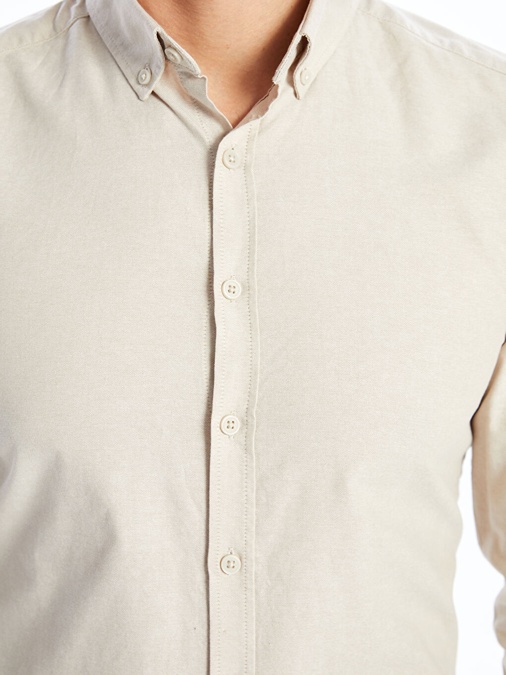 LCWAIKIKI Classic Slim Fit Long Sleeve Oxford Men's Shirt -W42247Z8-CR8