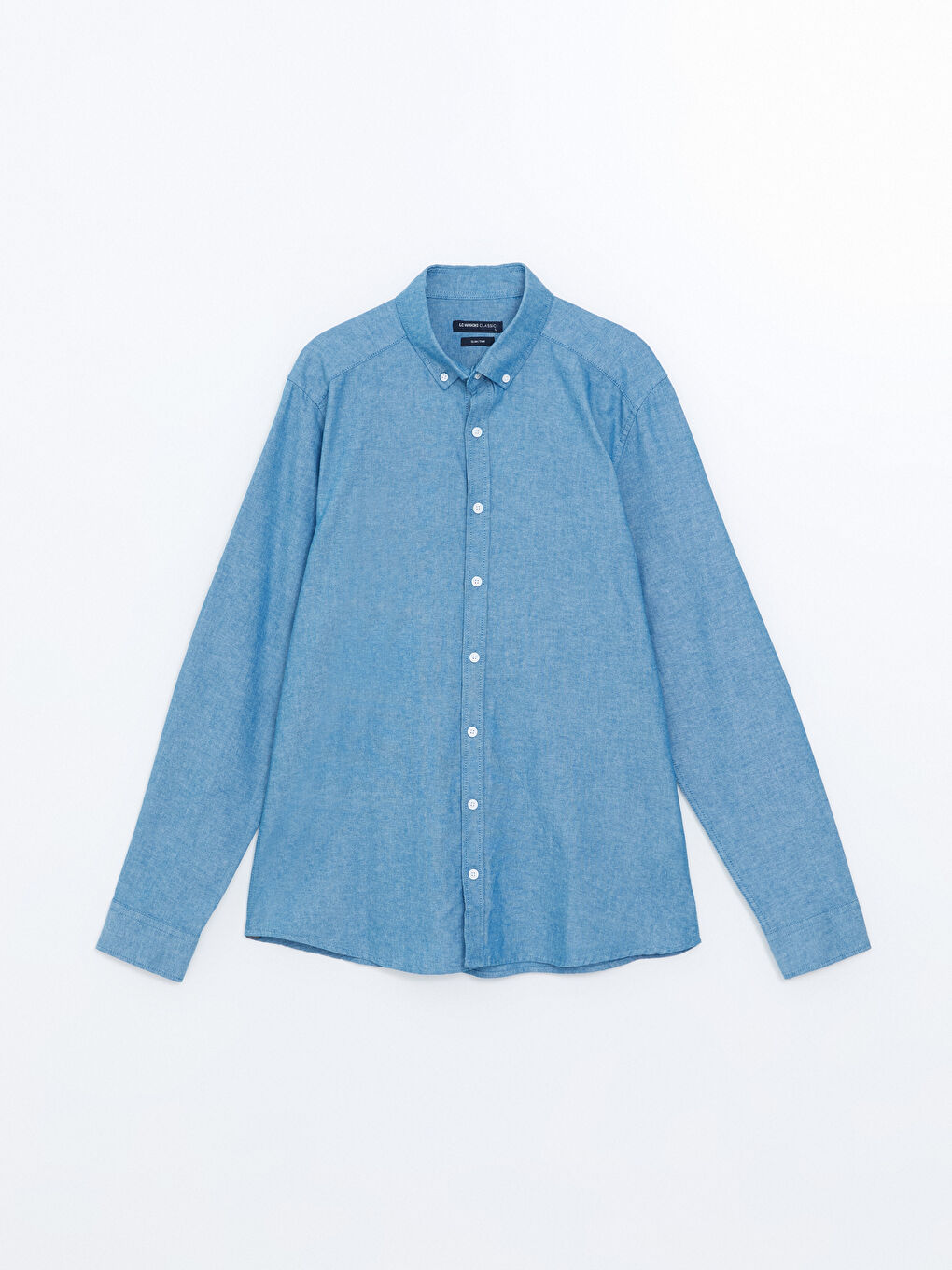 Schmal Geschnittenes Langarm Oxford-Herrenhemd-4