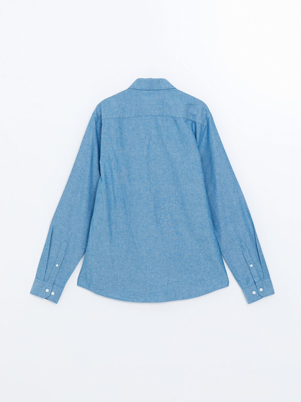 Schmal Geschnittenes Langarm Oxford-Herrenhemd-5