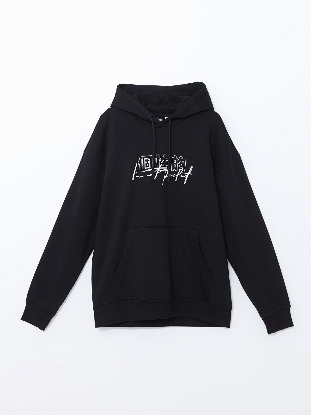 XSIDE Yeni Siyah Uzun Kollu Baskılı Erkek Hoodie - 5