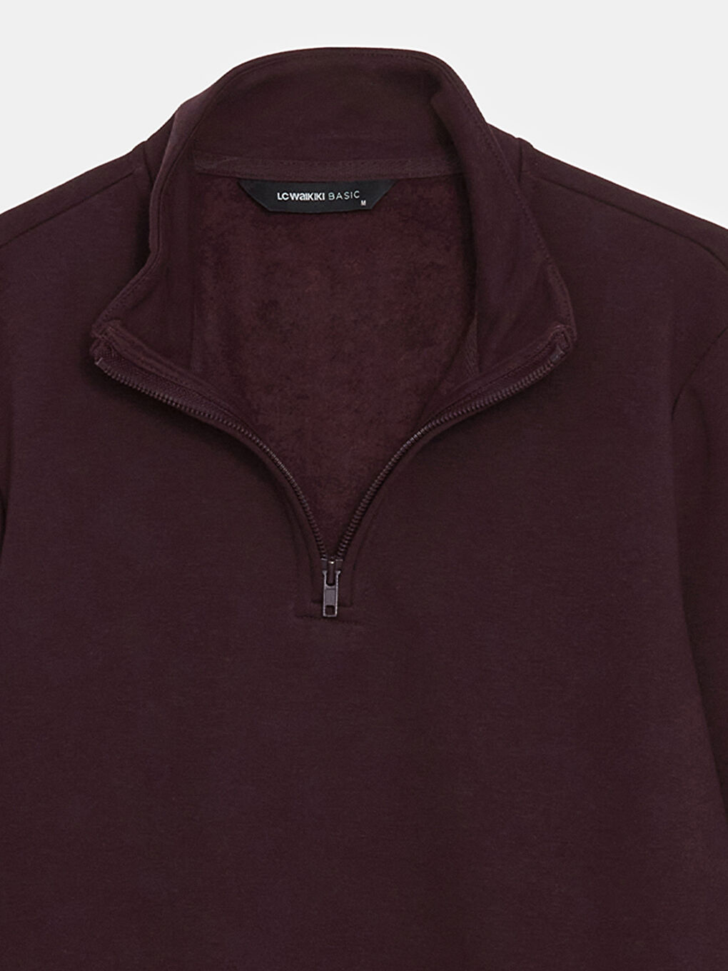 Mürdüm Dik Yaka Uzun Kollu Erkek Kalın Sweatshirt-6