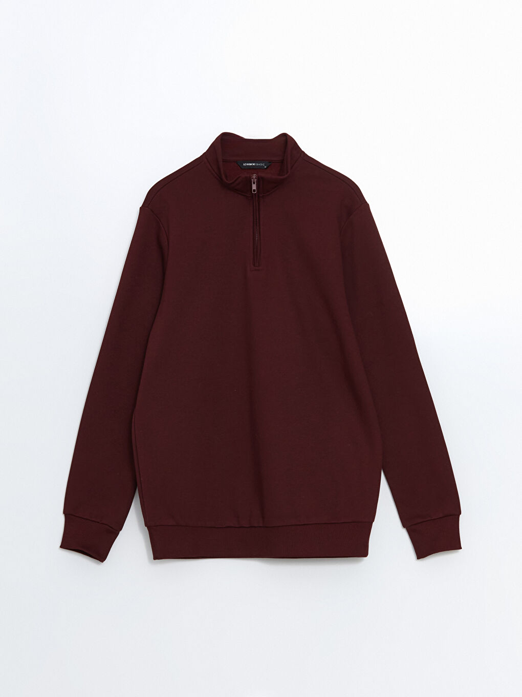 LCWAIKIKI Classic Bordo Dik Yaka Uzun Kollu Erkek Kalın Sweatshirt - 4