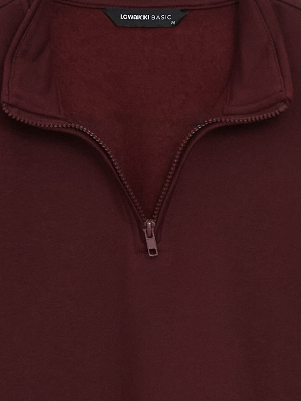 LCWAIKIKI Classic Bordo Dik Yaka Uzun Kollu Erkek Kalın Sweatshirt - 5