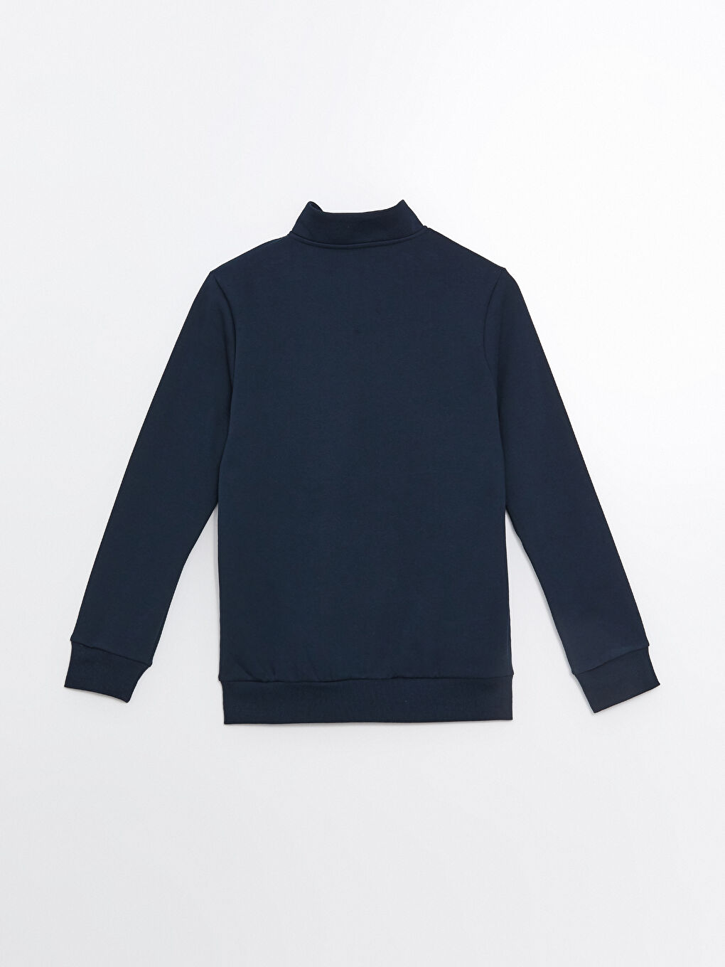 Lacivert Dik Yaka Uzun Kollu Erkek Kalın Sweatshirt-8