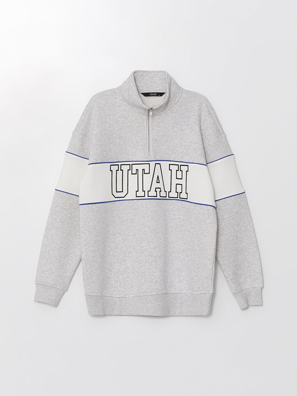 LCW Casual Kar Beyazı Melanj Dik Yaka Uzun Kollu Baskılı Erkek Sweatshirt - 7