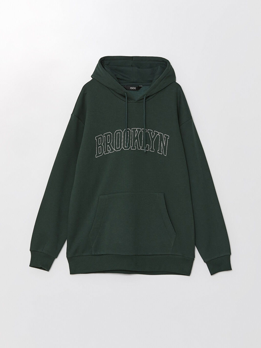 LCW Casual Koyu Yeşil Uzun Kollu Nakışlı Erkek Hoodie - 5