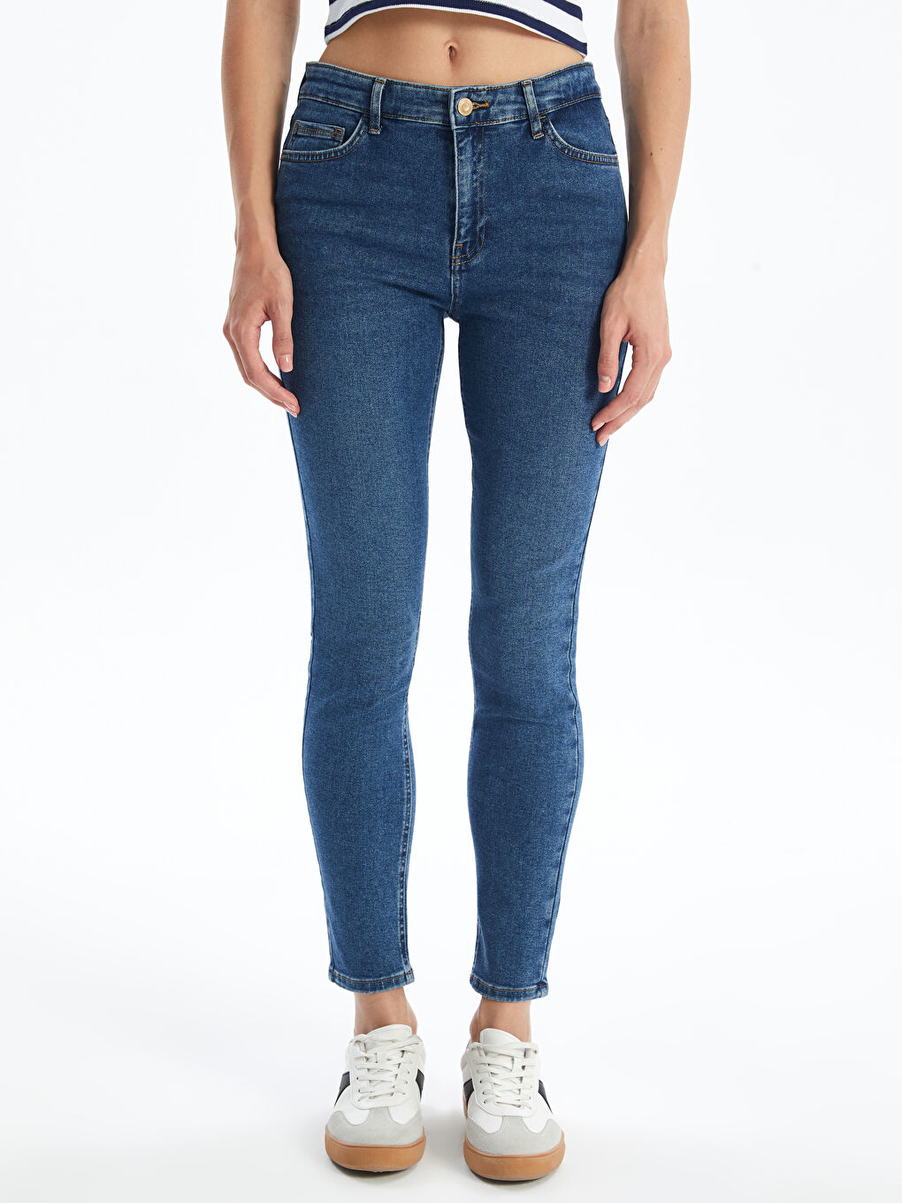 LCW Jeans Orta İndigo Rodeo Mercury Skinny Fit Kadın Jean Pantolon - 1