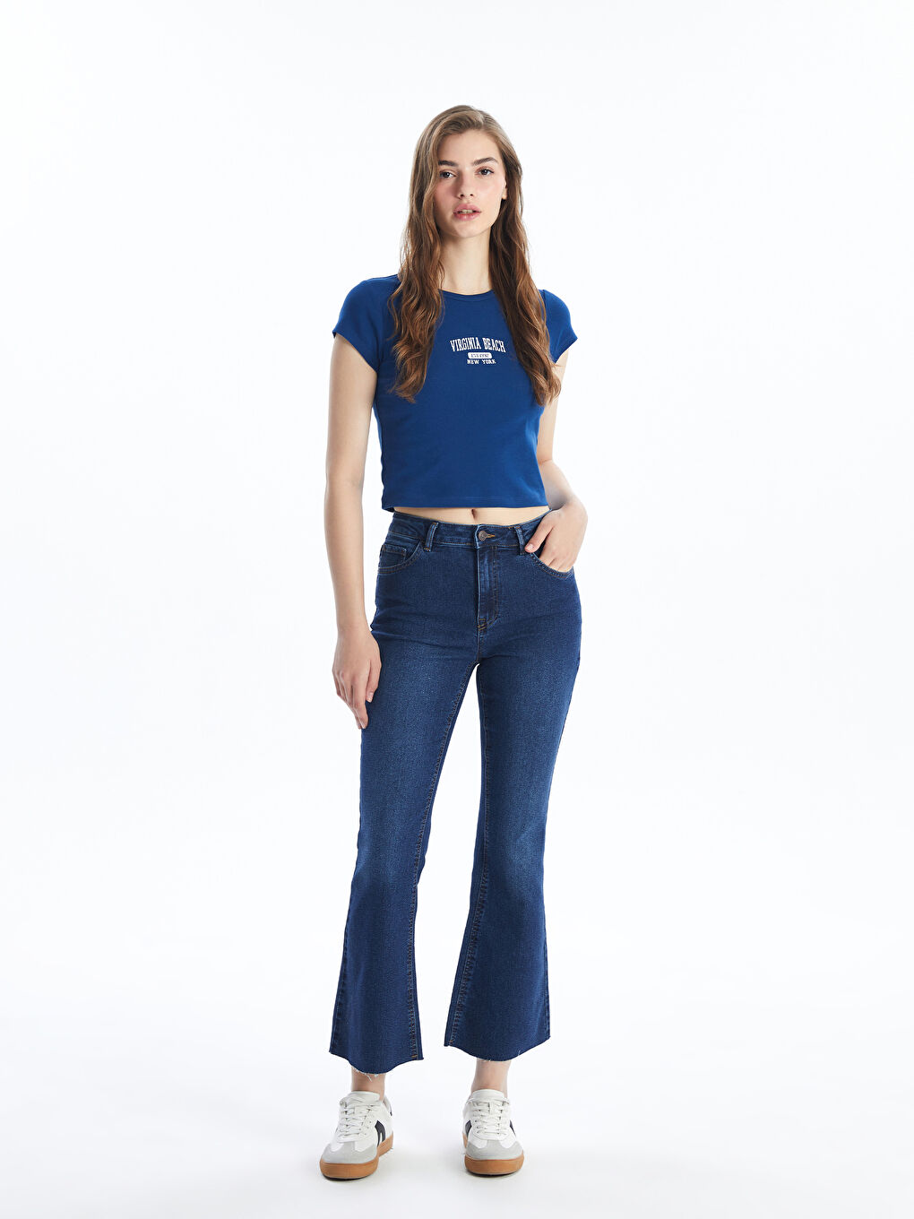 LCW Jeans Koyu Rodeo Mars Flare Kadın Jean Pantolon