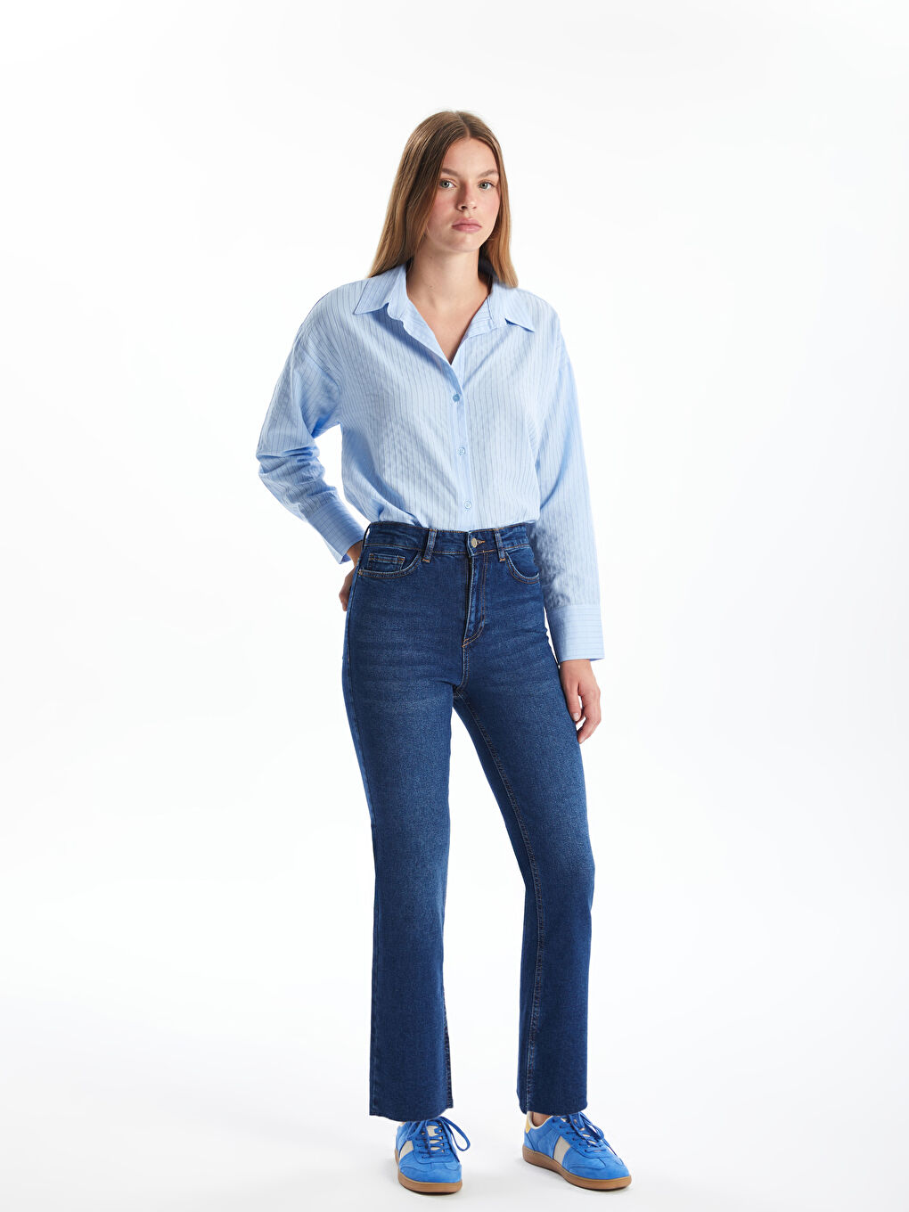 LCW Jeans Koyu Rodeo Mars Flare Kadın Jean Pantolon