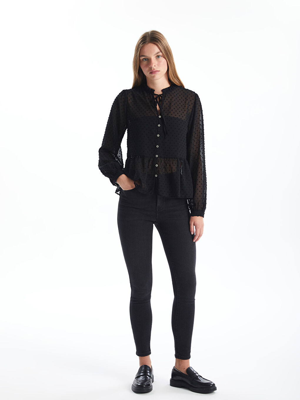 LCW Jeans Дънки с висока талия Юпитер супер скини фит за жени -W42405Z8-327