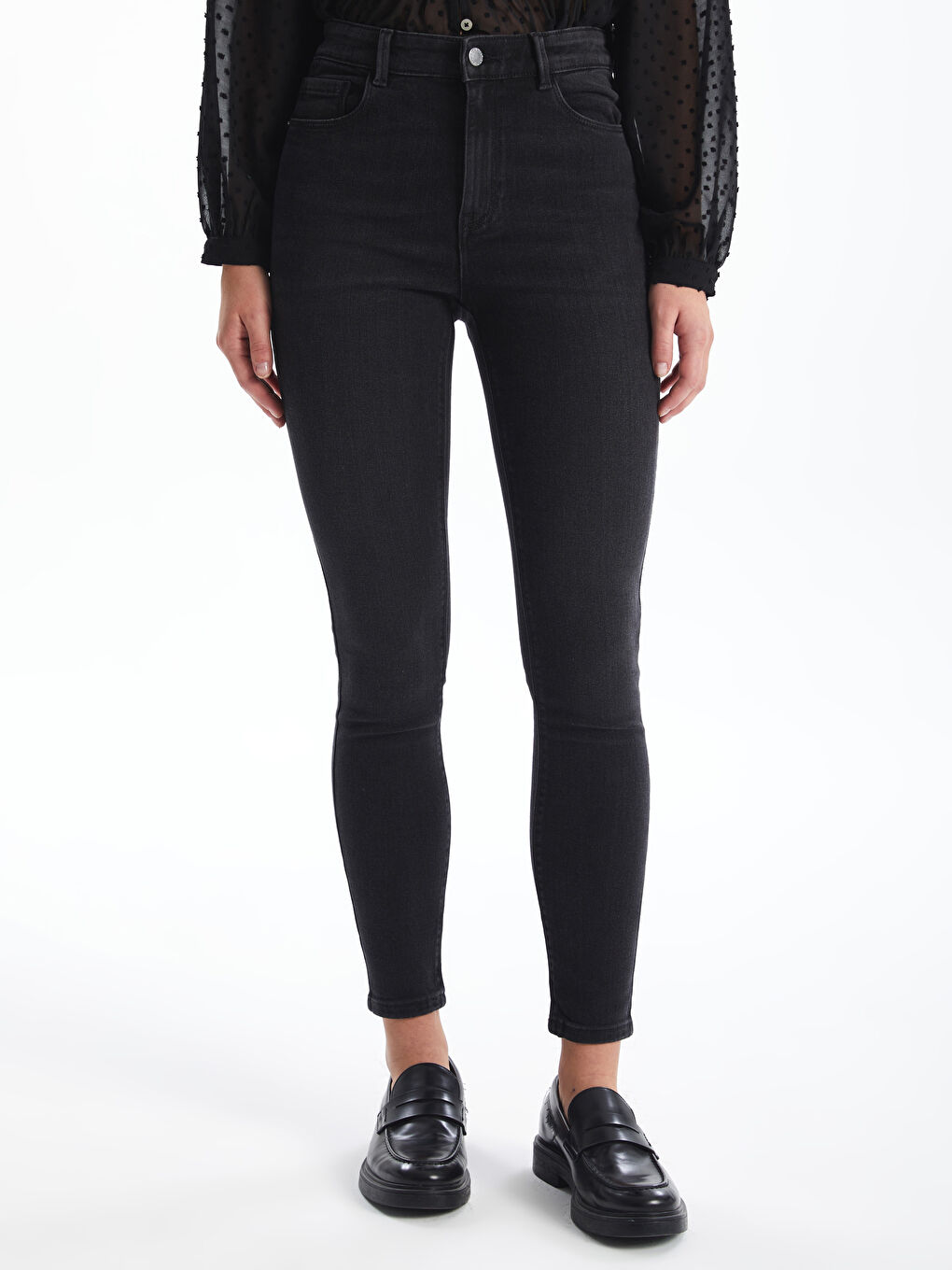 LCW Jeans Дънки с висока талия Юпитер супер скини фит за жени -W42405Z8-327