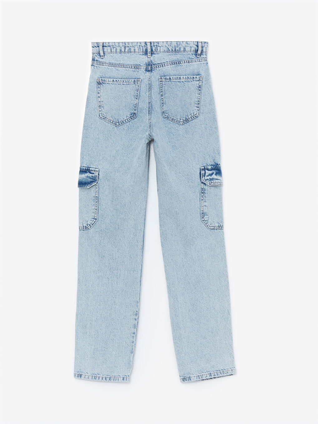 LCW Jeans Açık İndigo Rodeo Straight Fit Kadın Kargo Jean Pantolon - 5