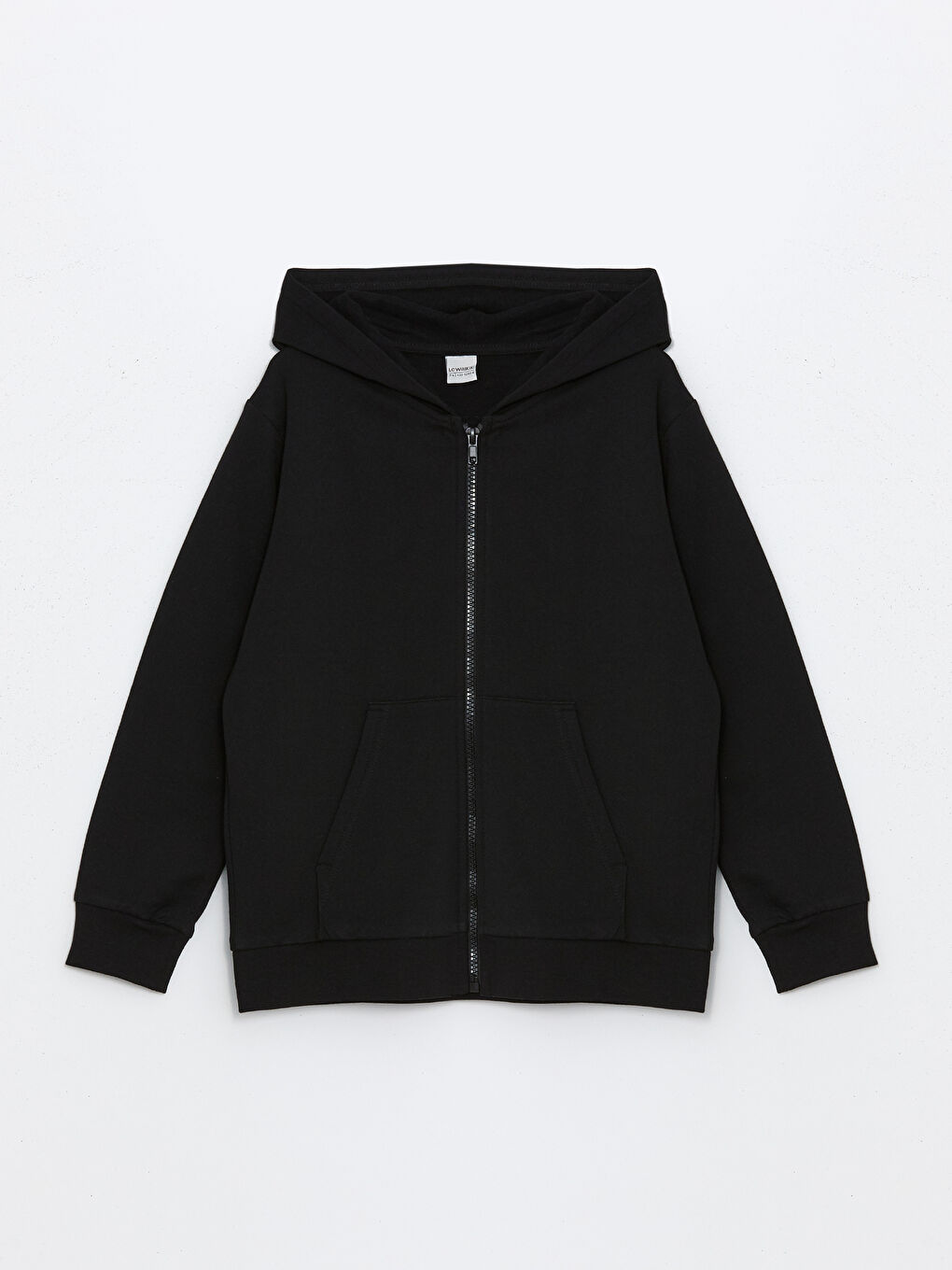 Siyah Kapüşonlu Erkek Çocuk Fermuarlı Sweatshirt