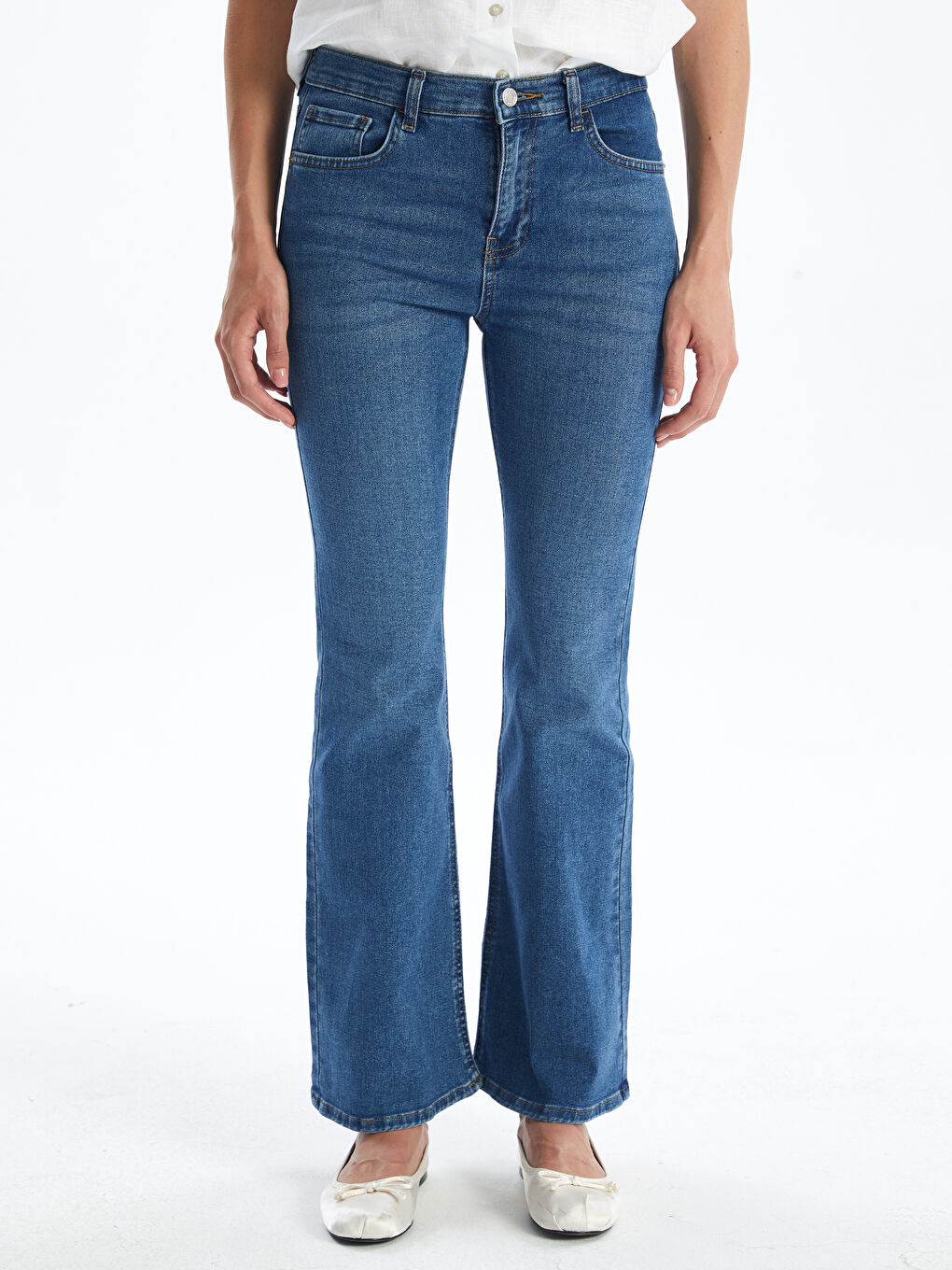 LCW Jeans Orta İndigo Rodeo Mars Flare Kadın Jean Pantolon - 1