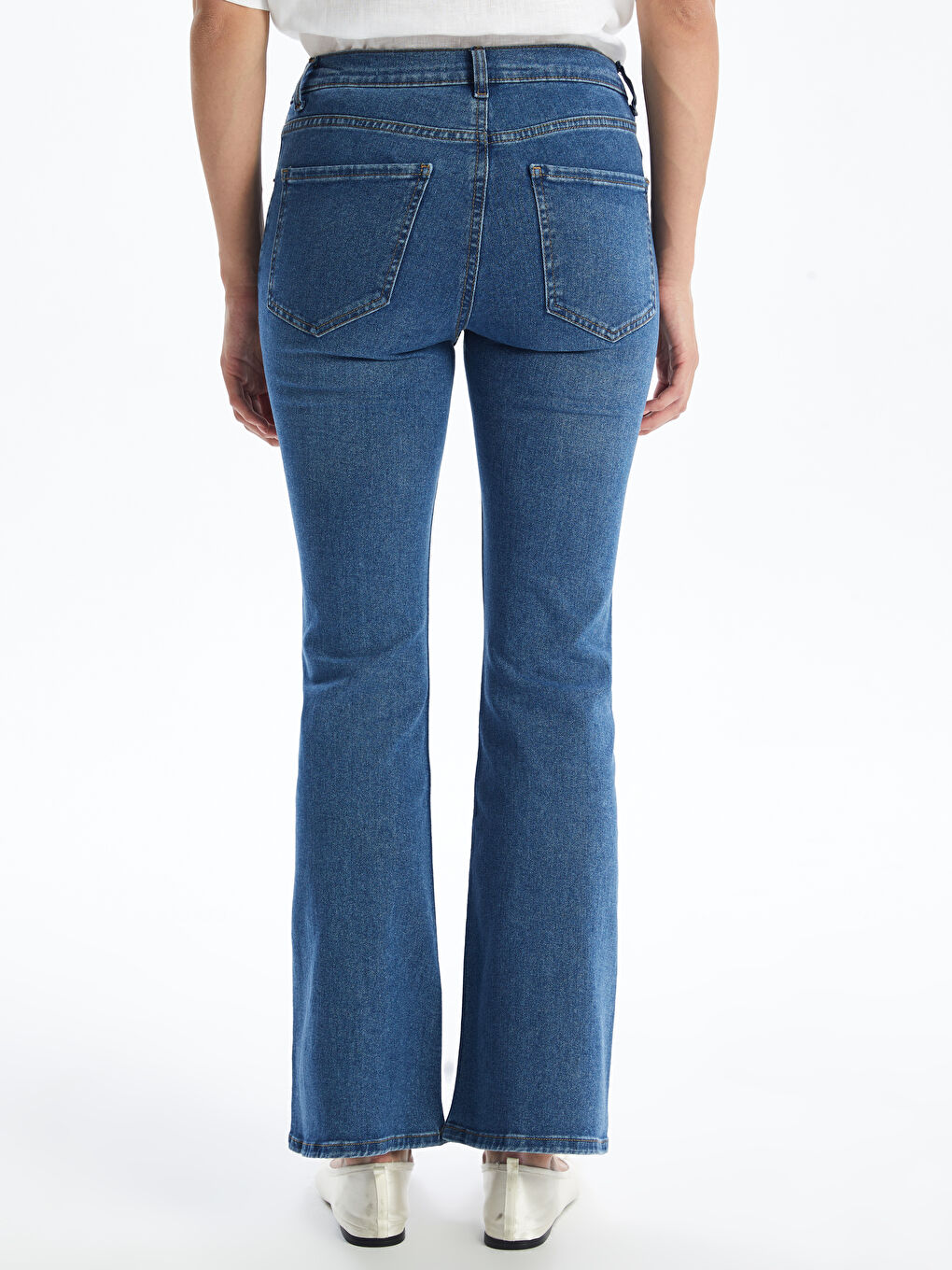 LCW Jeans Orta İndigo Rodeo Mars Flare Kadın Jean Pantolon - 3