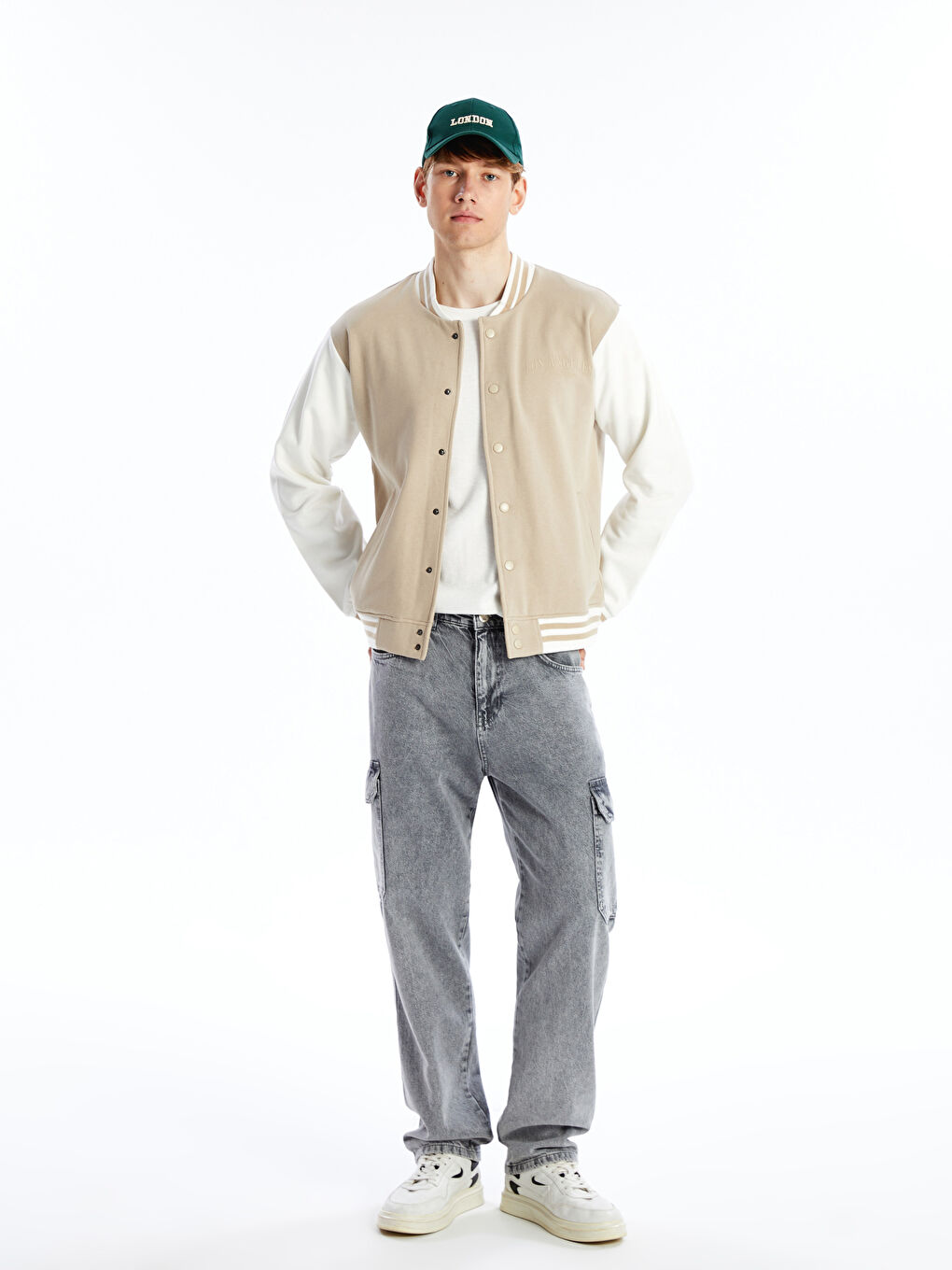 Muška Debela Koledž Jakna Opuštenog Kroja, Dugi Rukav-1