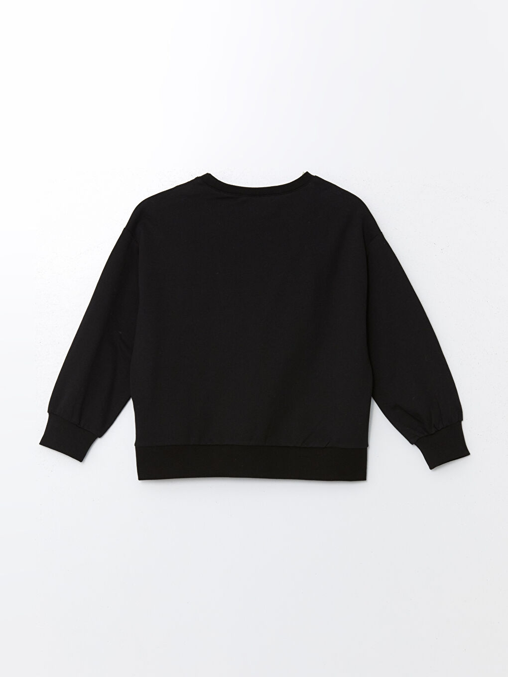 Siyah Bisiklet Yaka Kız Çocuk Pijama Üst-1