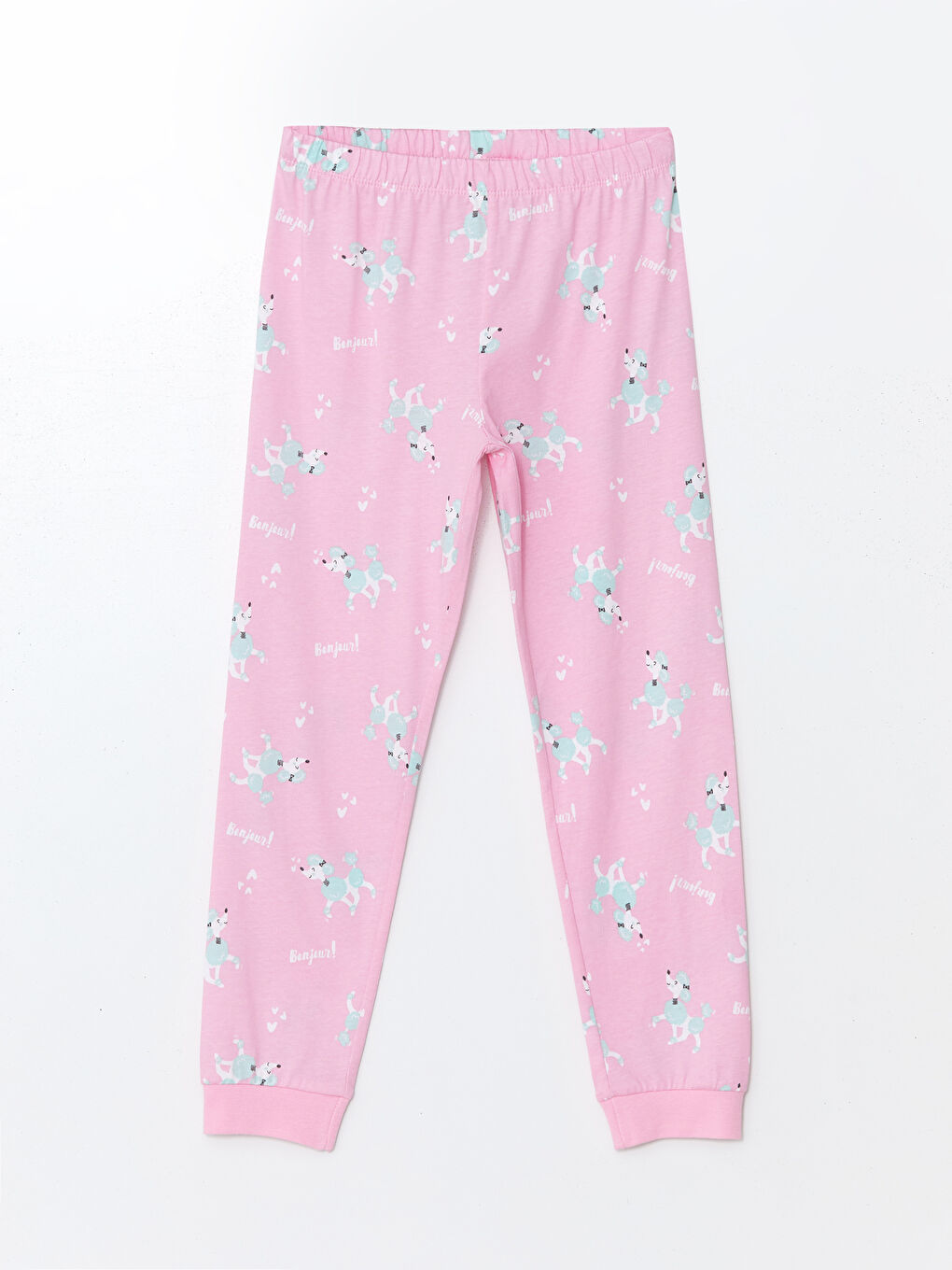 LCW Kids Pembe Beli Lastikli Kız Çocuk Pijama Alt