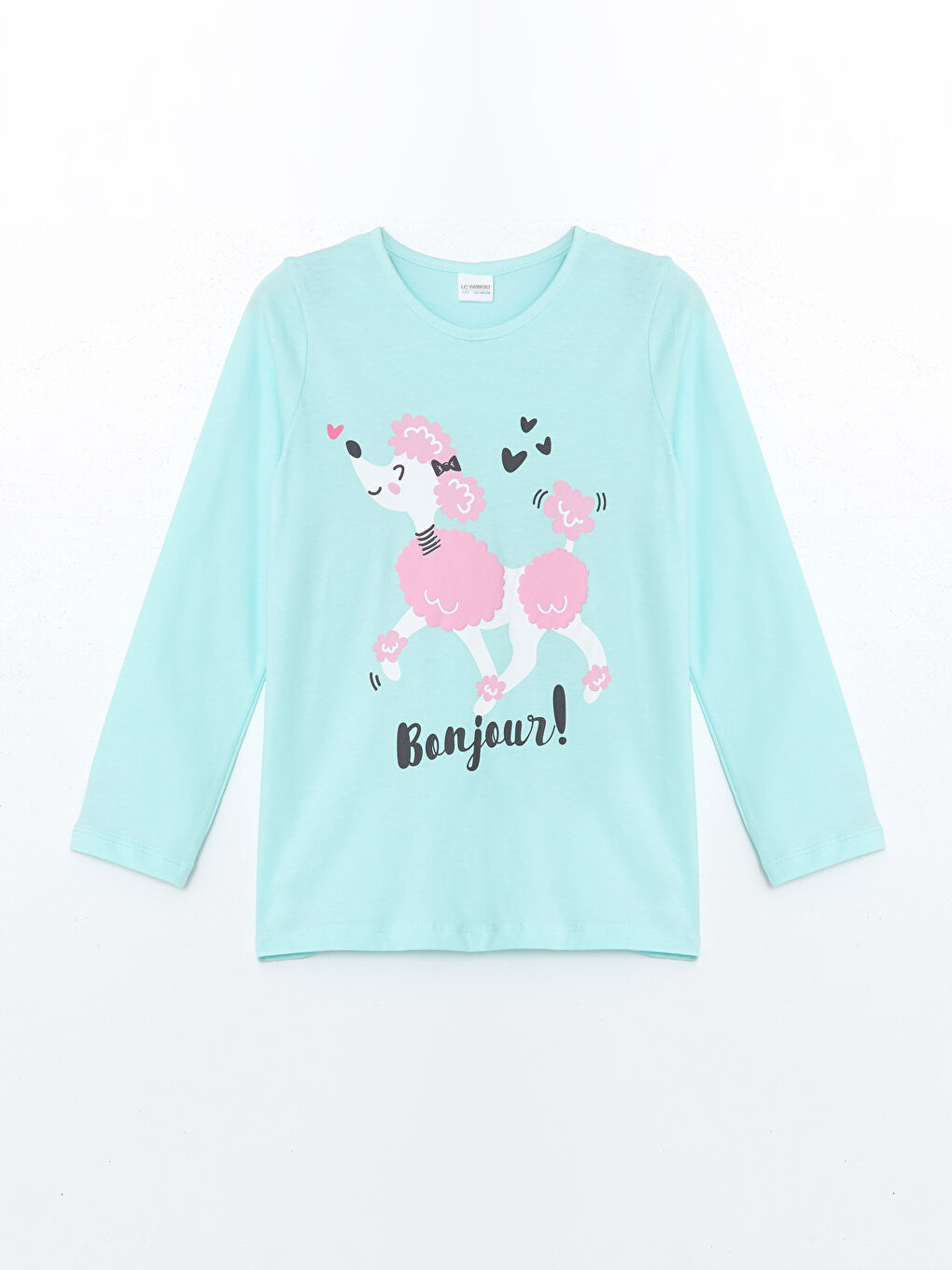 Mavi Bisiklet Yaka Kız Çocuk Pijama Üst