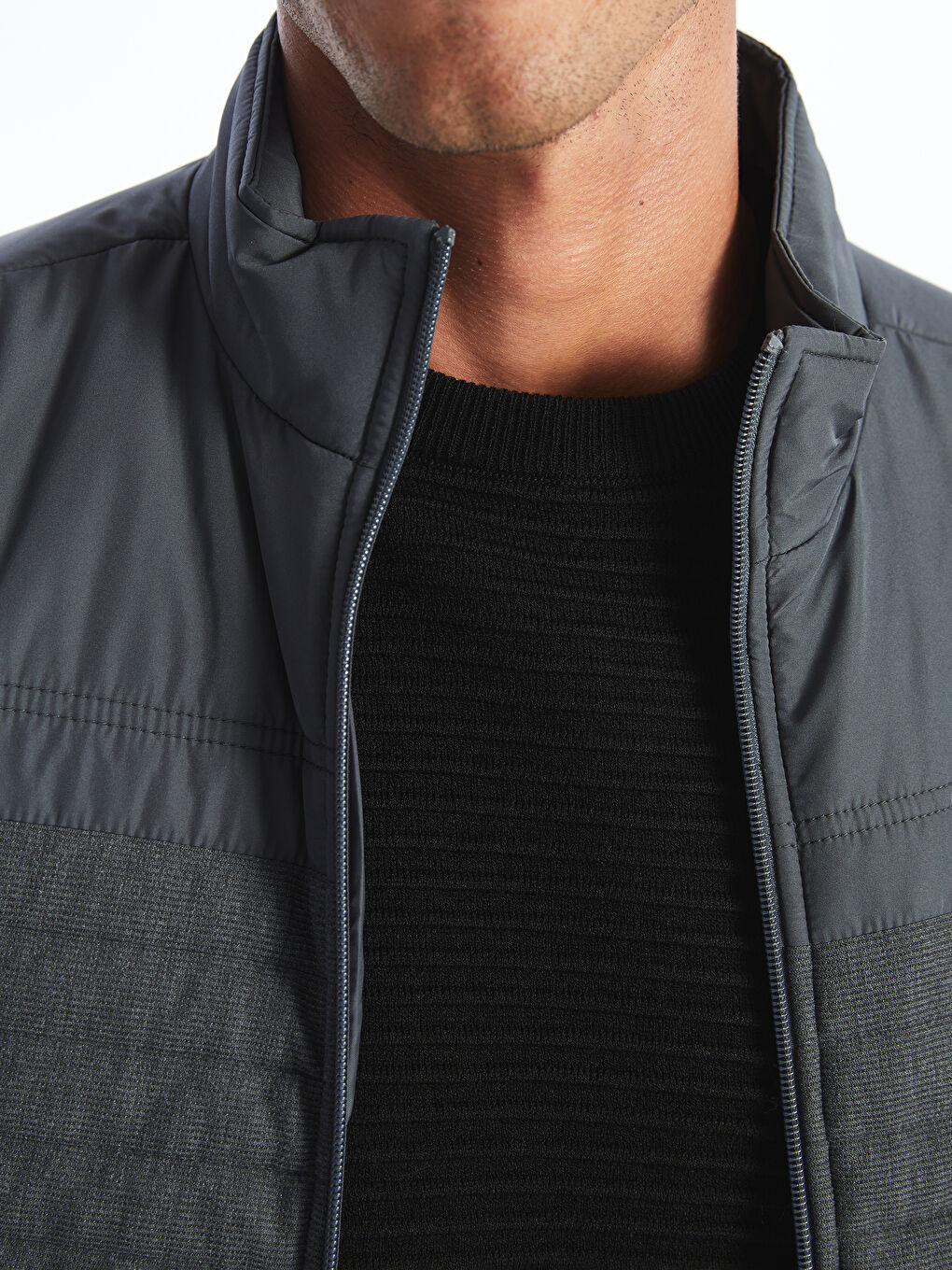LCWAIKIKI Classic Regular Fit Funnel Neck Men's Knitwear Coat -W42579Z8-CT3