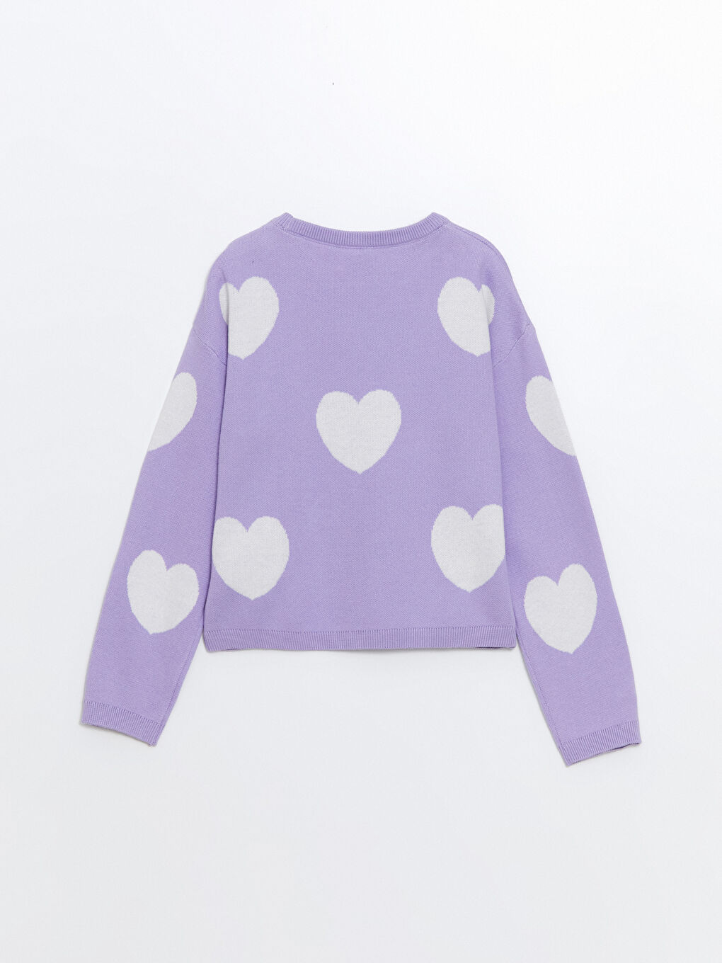 LCW Kids Crew Neck Patterned Long Sleeve Crop Girls' Knitwear Sweater -W42622Z4-MKY