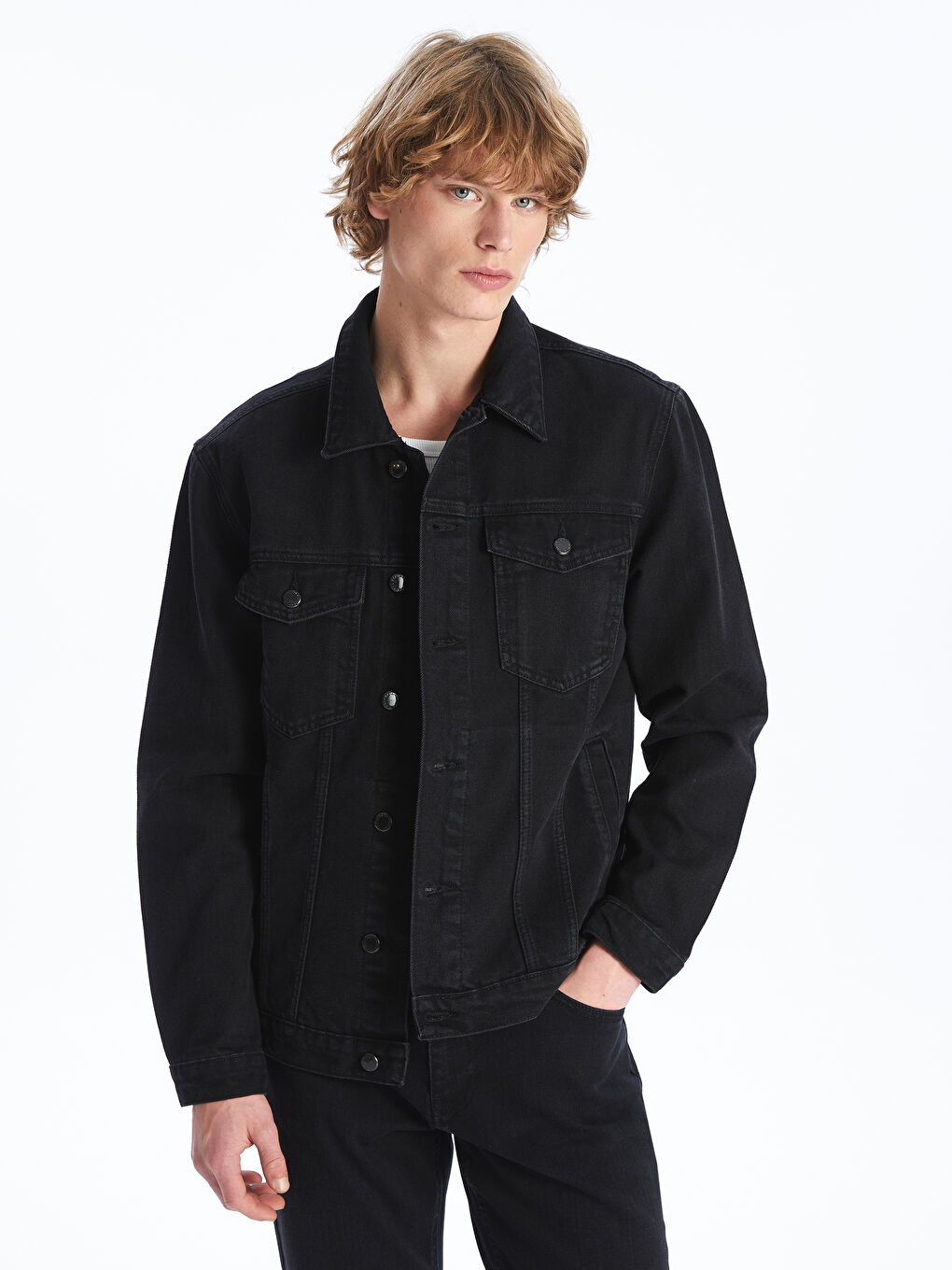 Veste en jean pour Hommes Coupe régulière-1