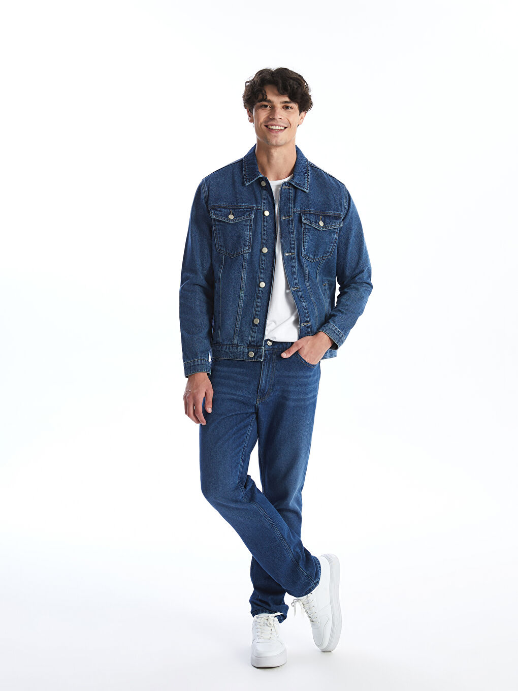 LCW Jeans Orta İndigo Rodeo Standart Kalıp Erkek Jean Ceket - 1