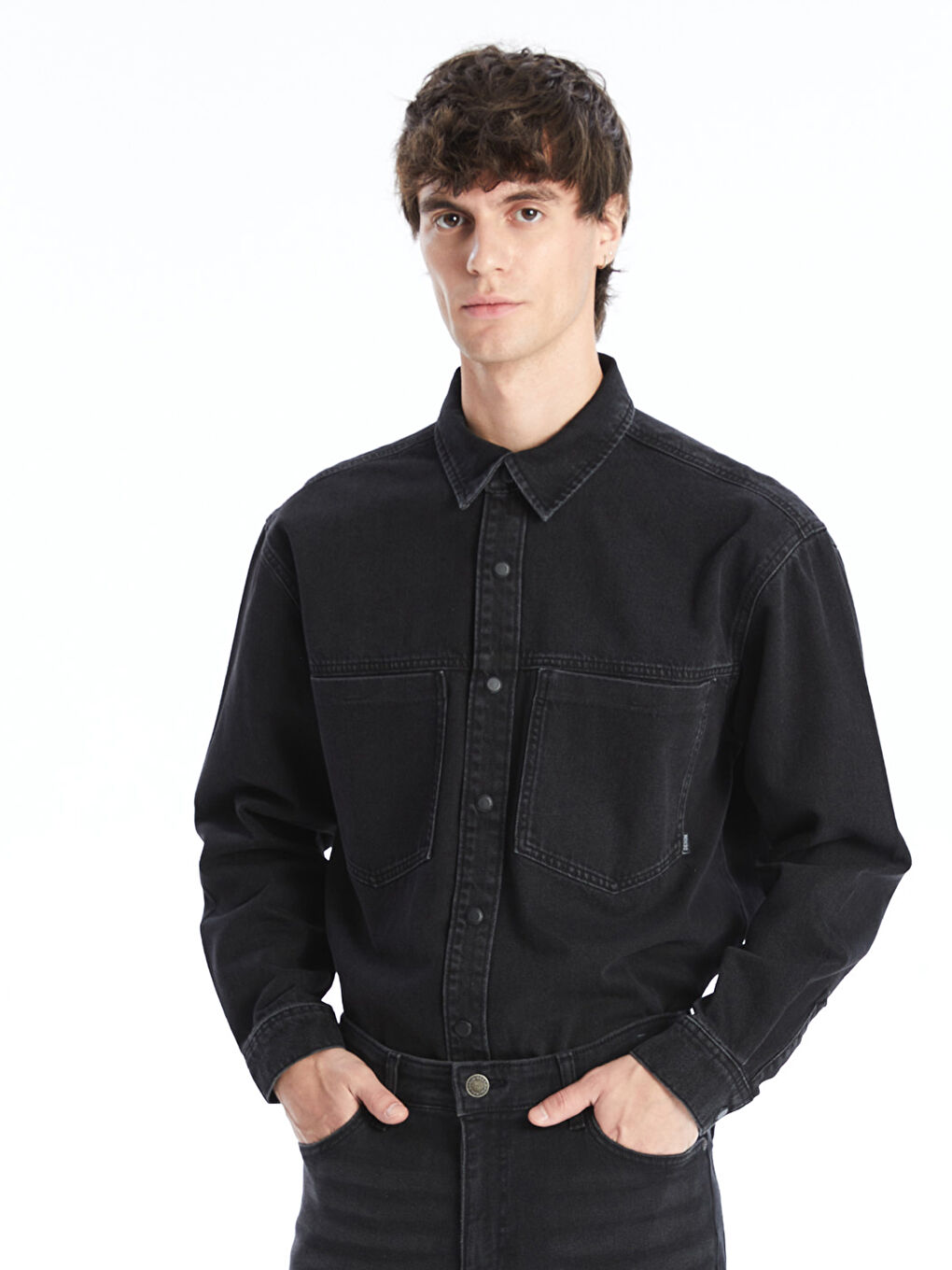 LCW Jeans Regular Fit Long Sleeve Men's Denim Shirt -W42801Z8-326