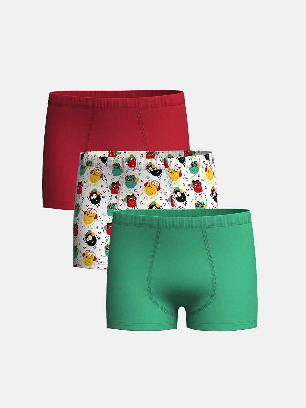 LCW Kids Beyaz Baskılı Baskılı Erkek Çocuk Boxer 3'lü