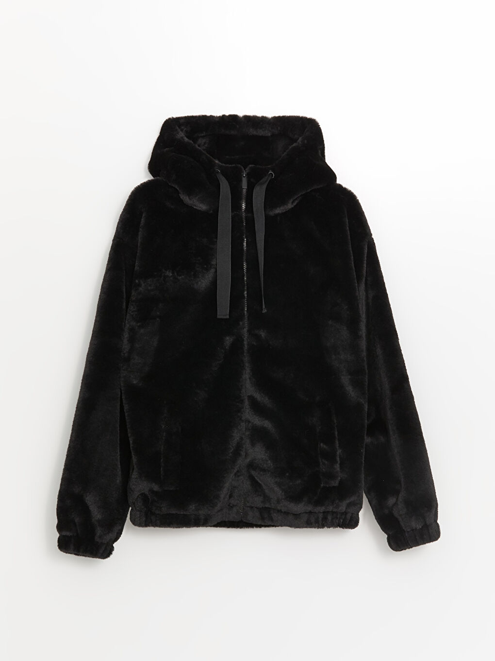 Hooded Oversize Women's Plush Coat-5