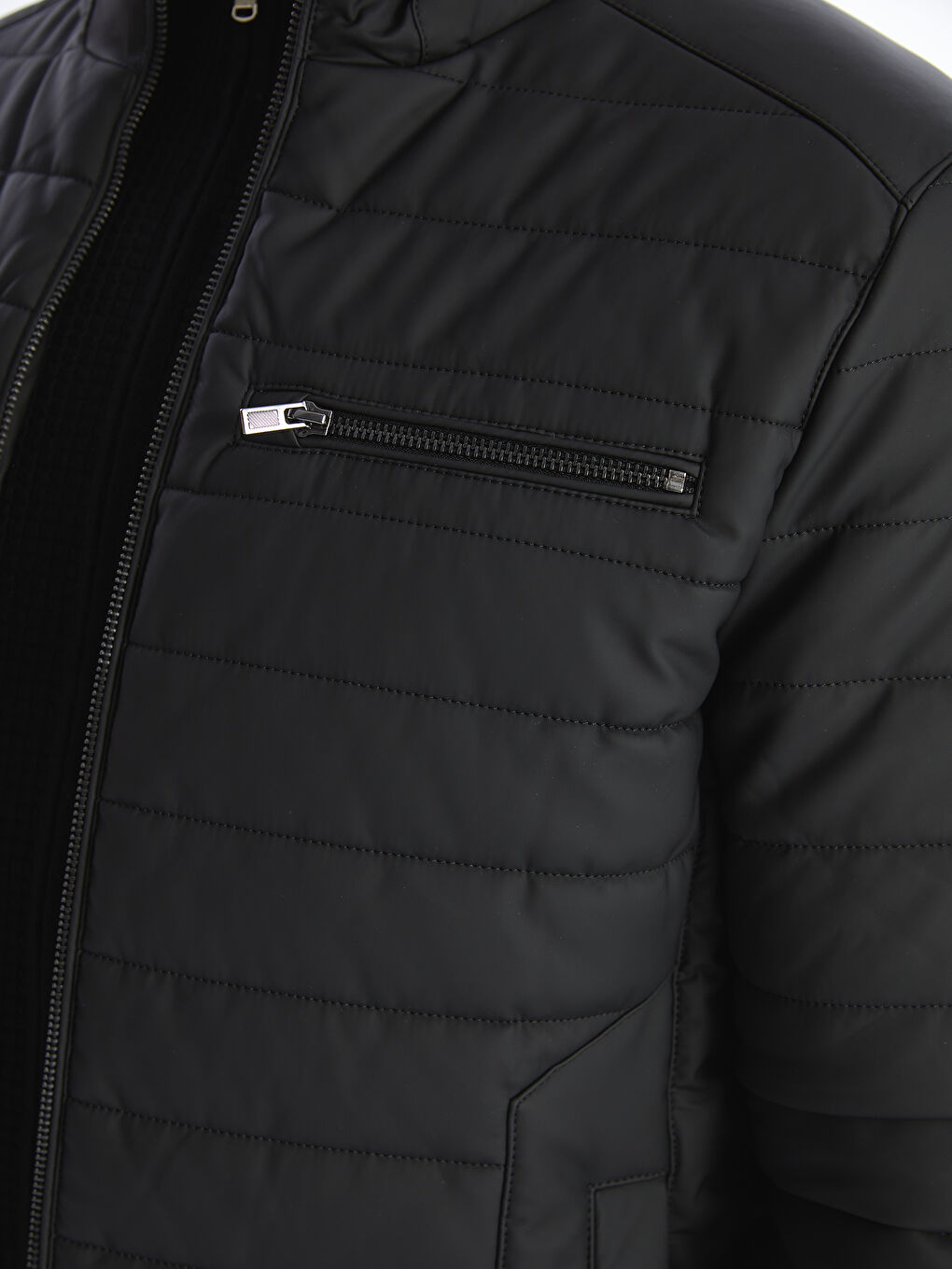 بالطو جلد صناعي بياقة قميص عادي للرجال-3