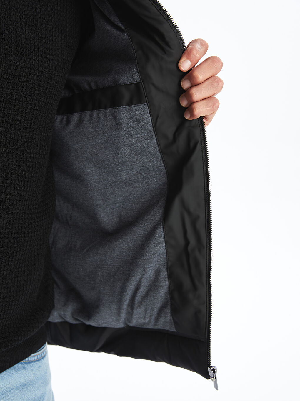 بالطو جلد صناعي بياقة قميص عادي للرجال-4