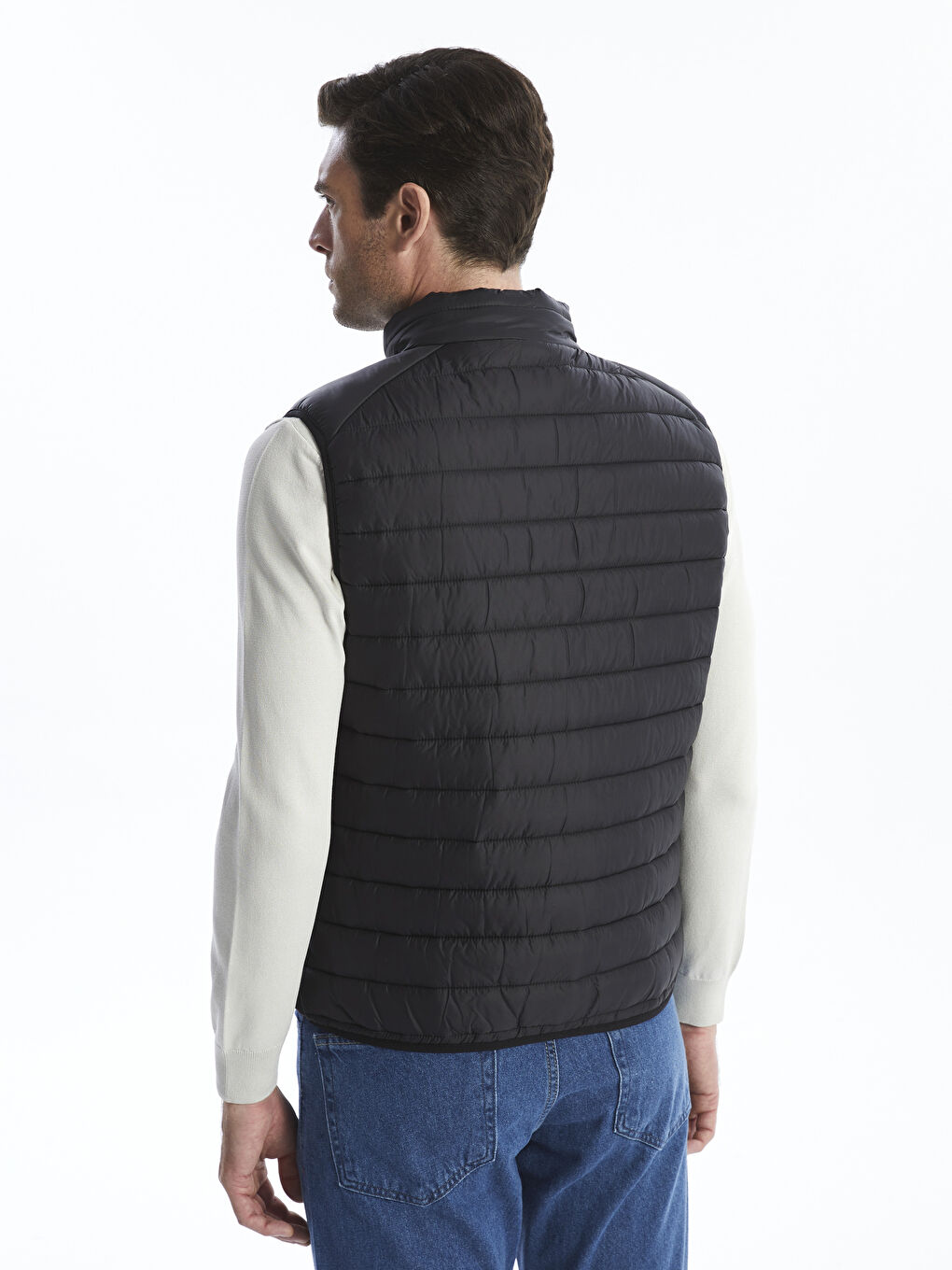 Gilet Doudoune à Col Cheminée pour Hommes Coupe Standard-4