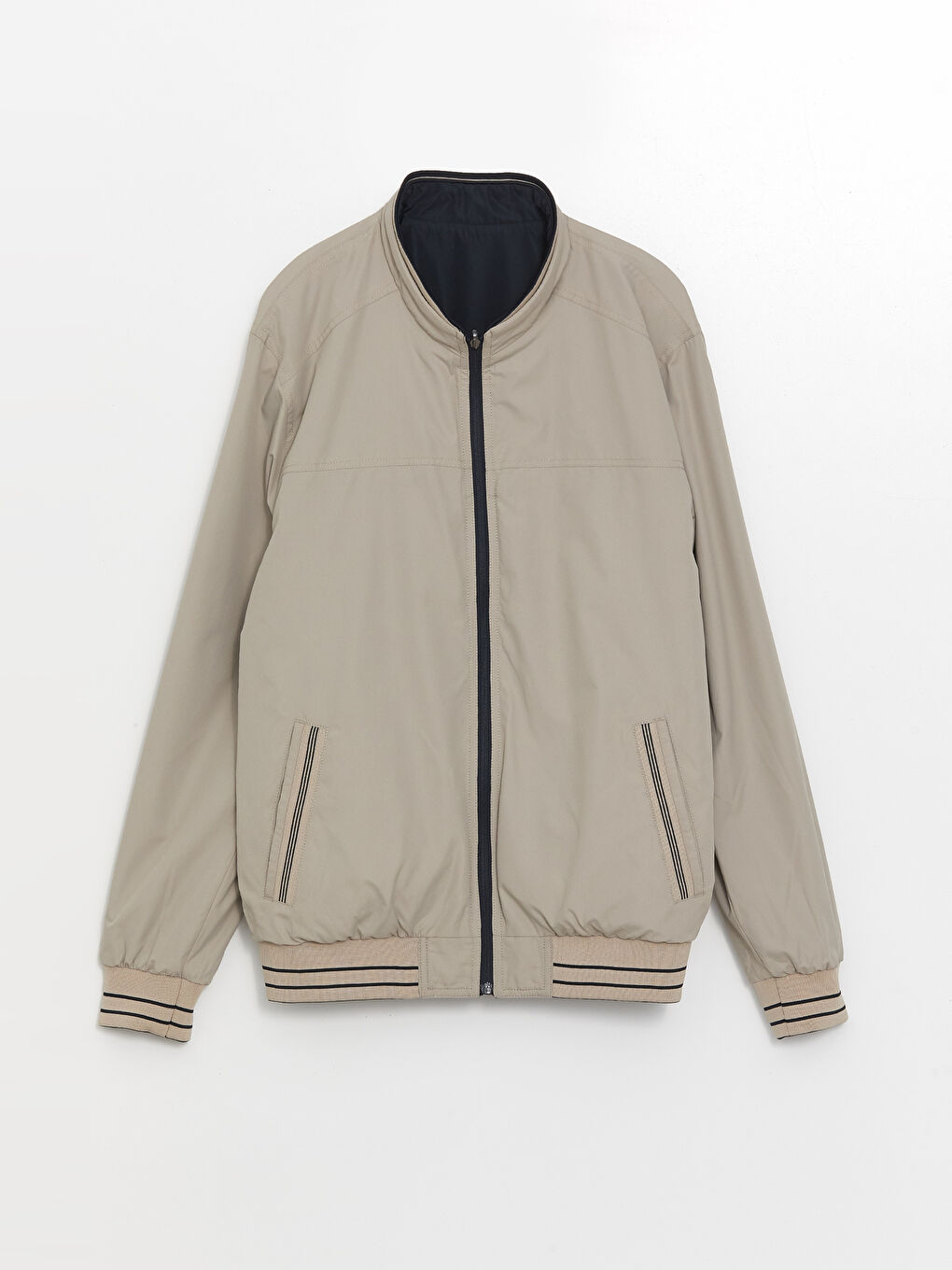 معطف رجال بياقة عالية بقصة عادية