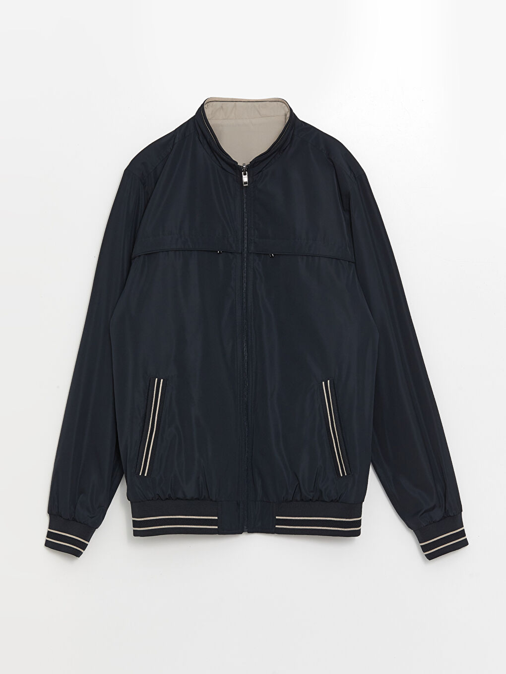 معطف رجال بياقة عالية بقصة عادية-1