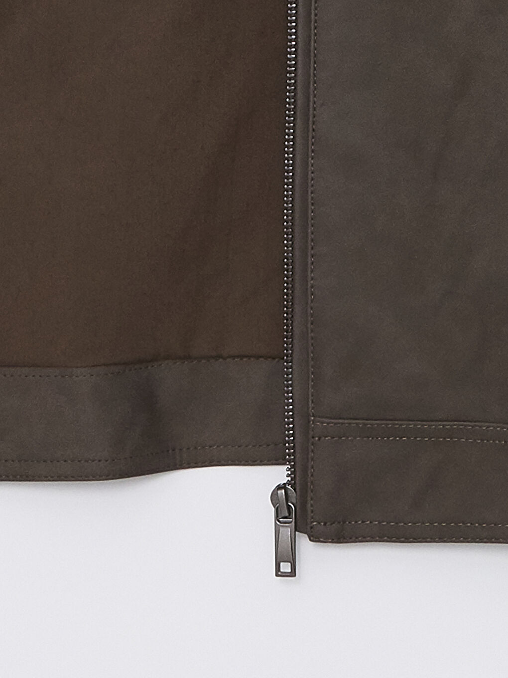 Standard Fit Funnel Neck Men's Faux Leather Jacket-6