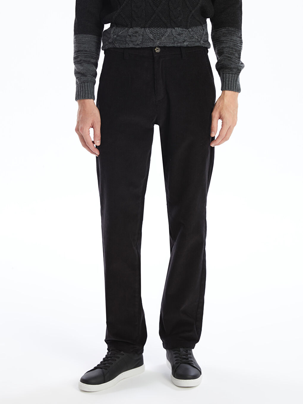 Брюки чино из бархата свободного кроя для мужчин-1