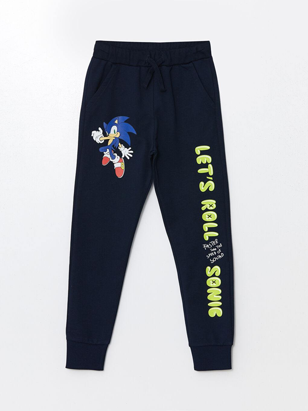 LCW Kids Yeni Lacivert Beli Lastikli Sonic Baskılı Erkek Çocuk Jogger Eşofman Altı