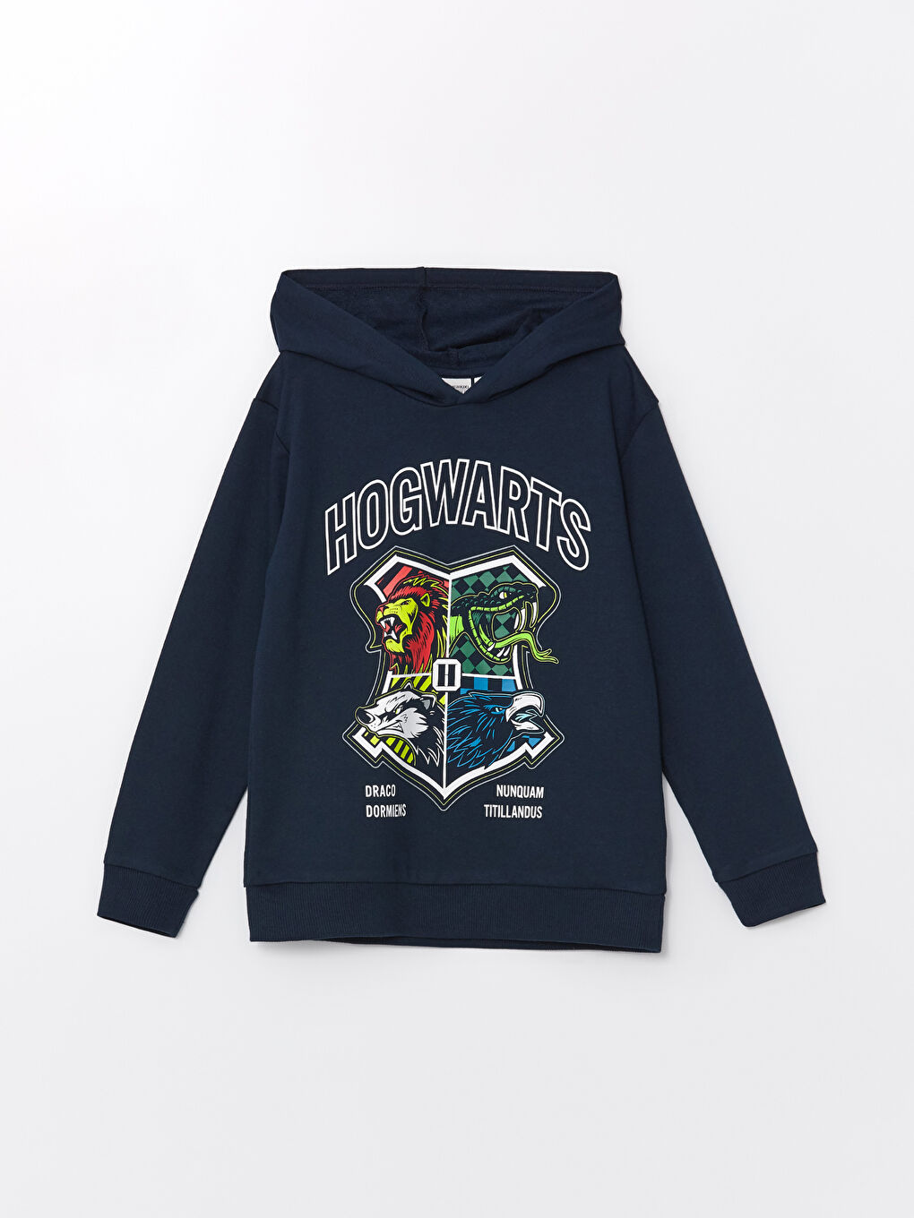 LCW Kids Yeni Lacivert Harry Potter Baskılı Kapüşonlu Erkek Çocuk Sweatshirt