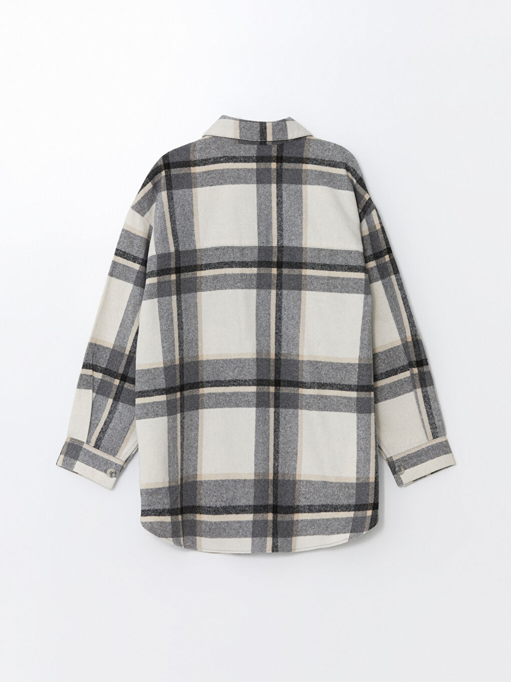 Plaid Oversize Women's Flannel Shirt Jacket-4
