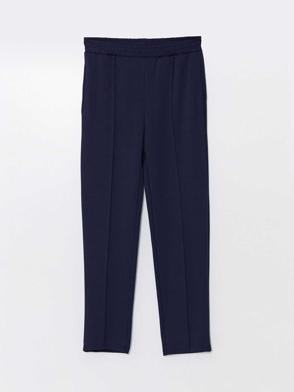 Lacivert Kadın Beli Lastikli Düz Eşofman Altı-1