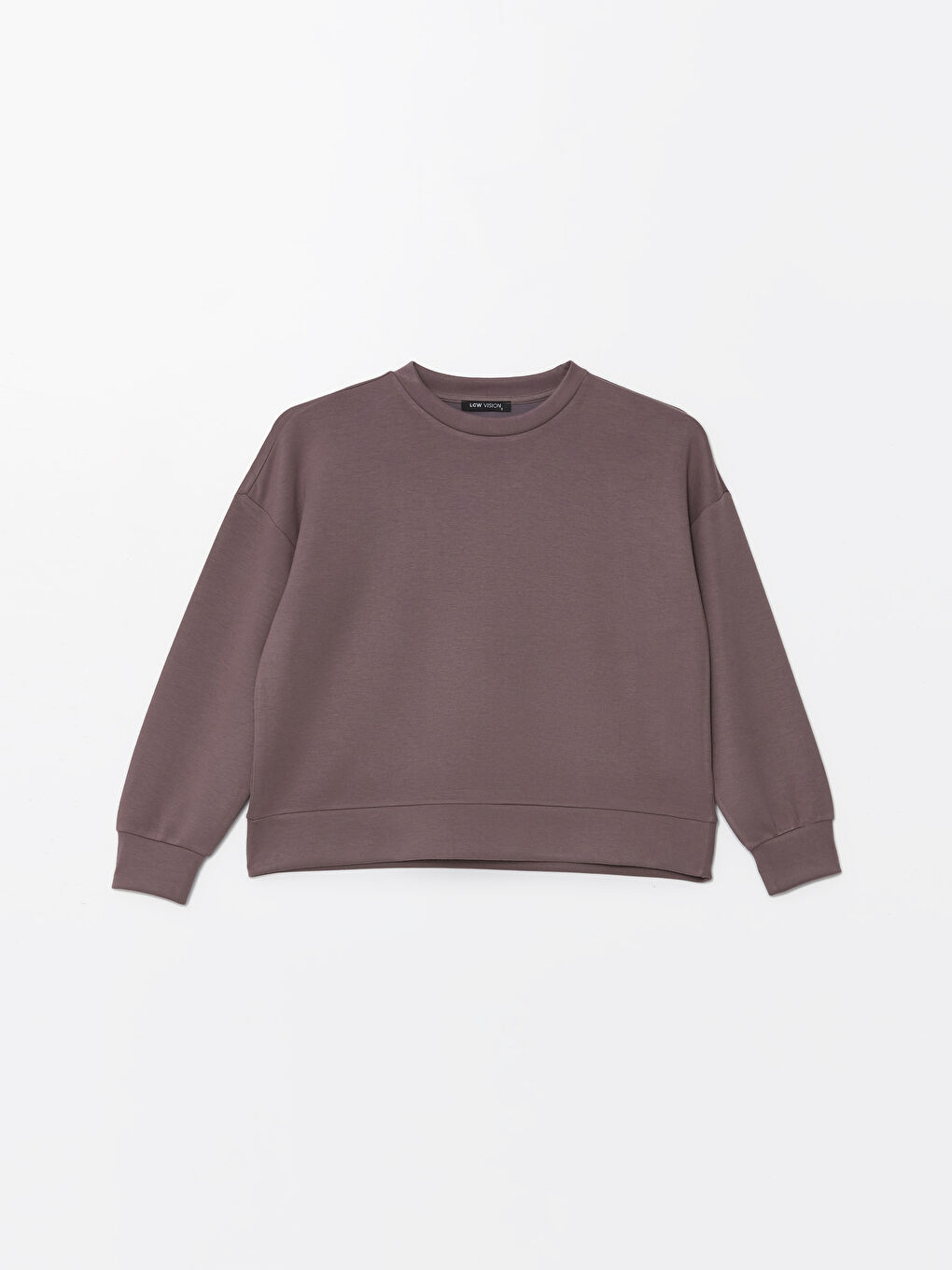 LCW Vision Açık Mürdüm Bisiklet Yaka Düz Oversize Kadın Sweatshirt - 4